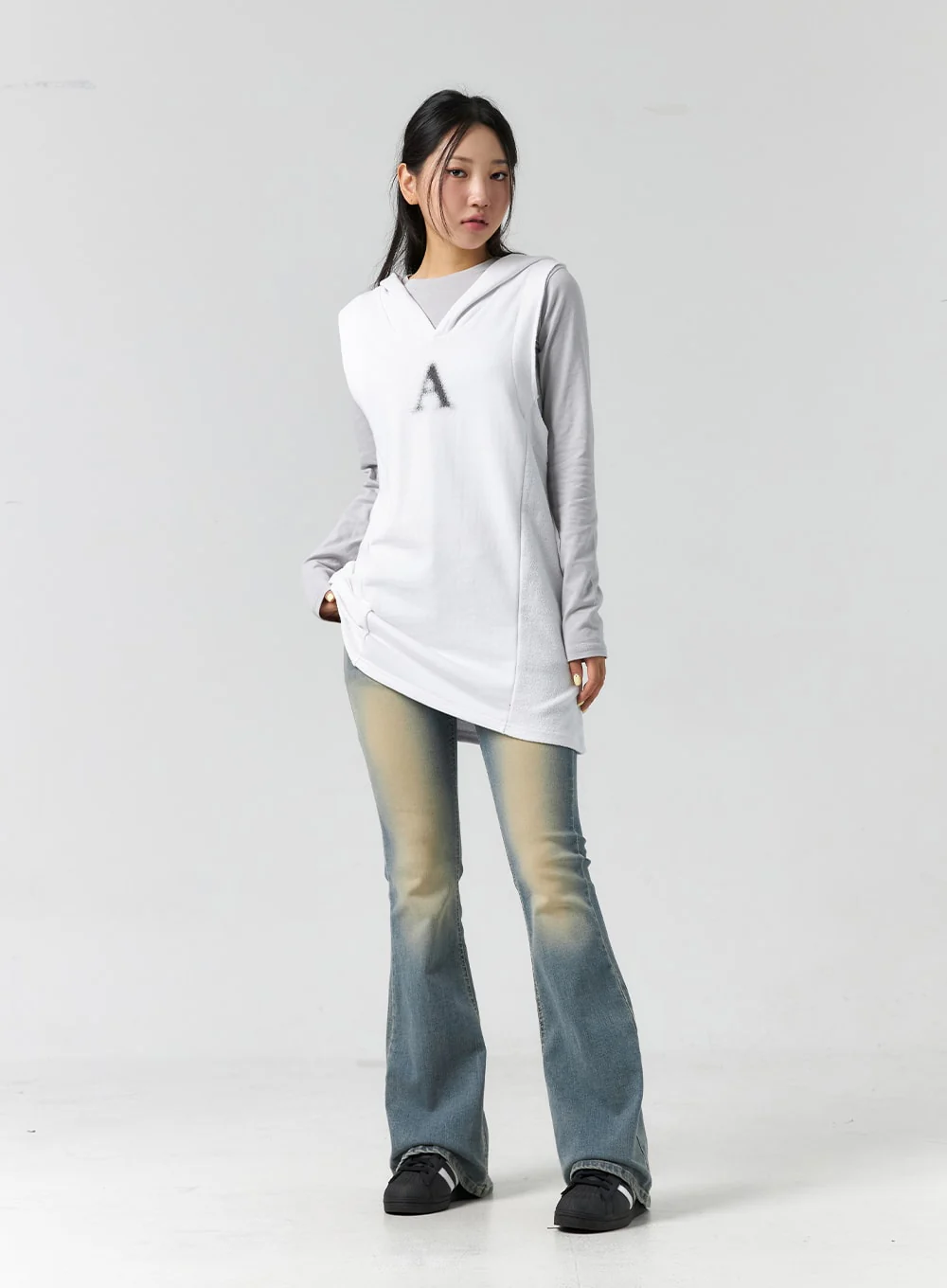 Graphic Sleeveless Long Hoodie CS302 - Image 2