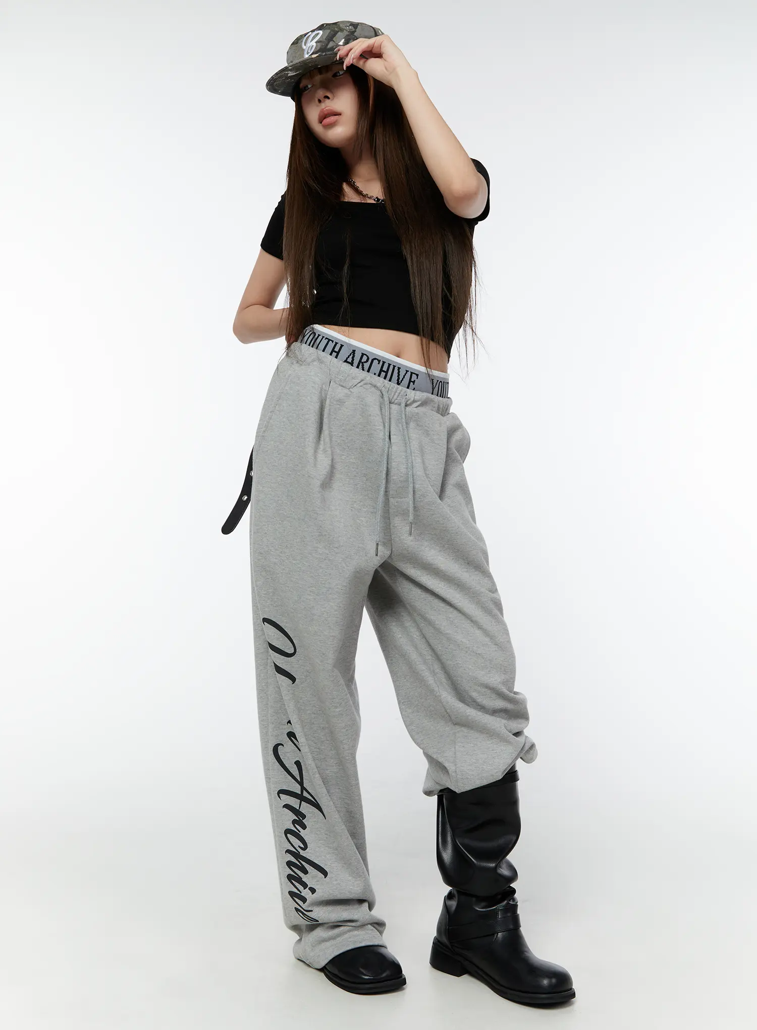 Graphic Wide Leg Sweatpants CY518