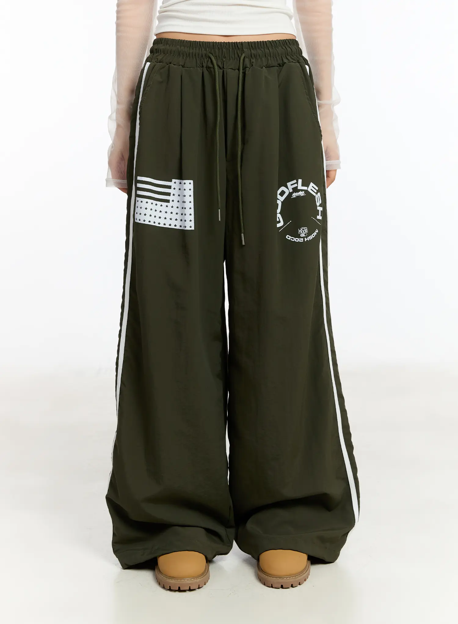 Graphic Wide Leg Track Pants CM511 - Image 2
