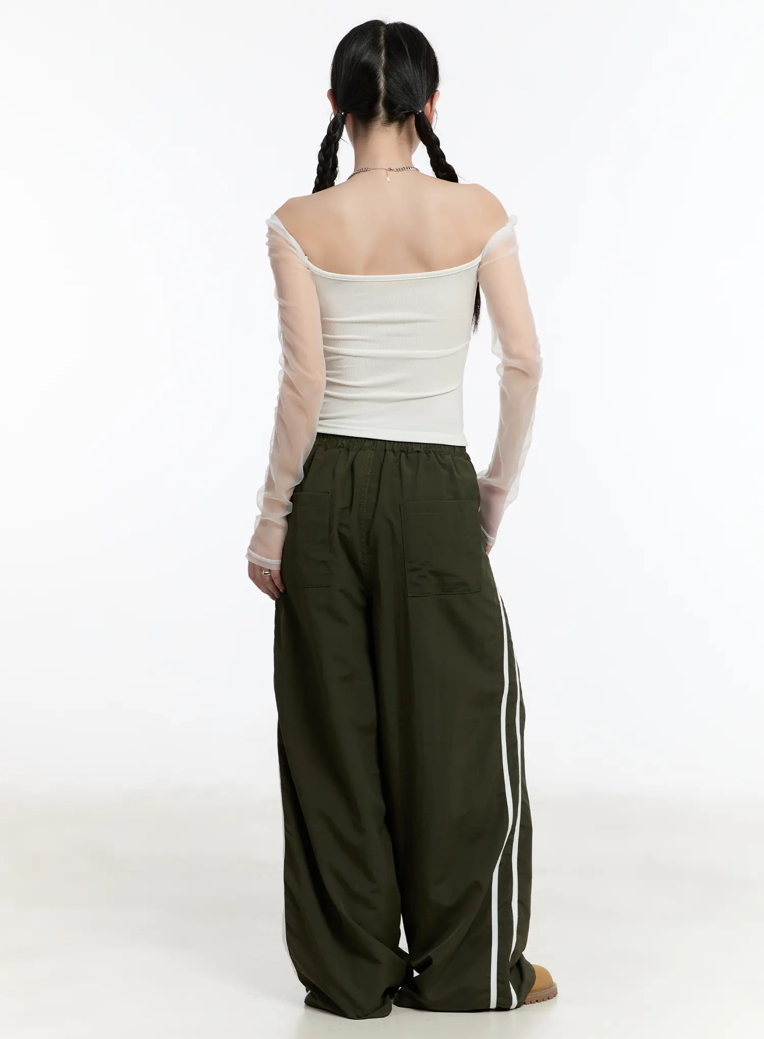 Graphic Wide Leg Track Pants CM511 - Image 7