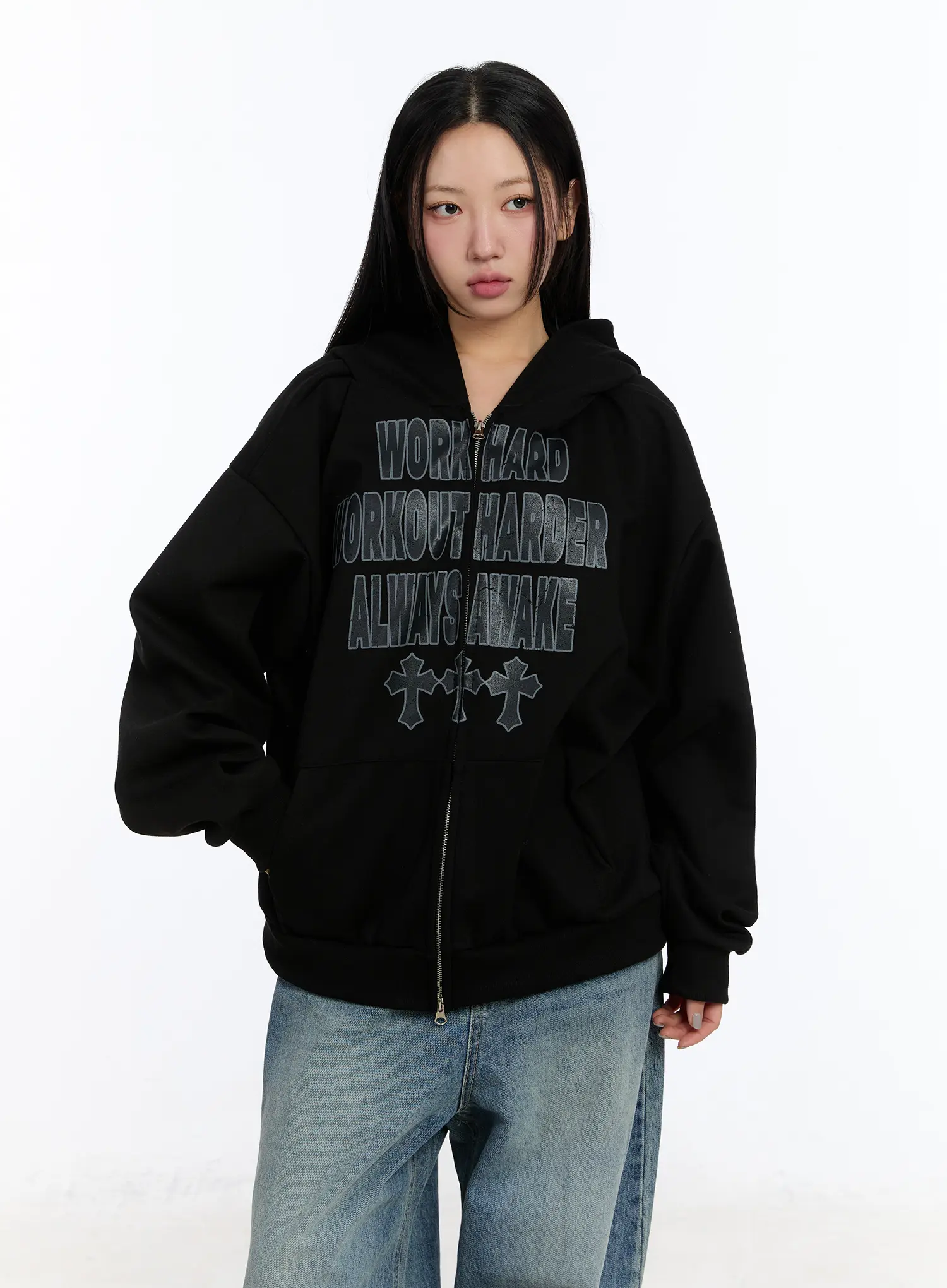 Graphic Zip-Up Hoodie CF510 - Image 11