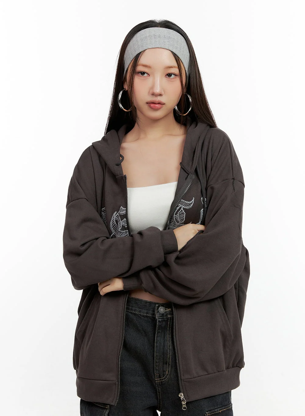 Graphic Zip-Up Hoodie CN406 - Image 11