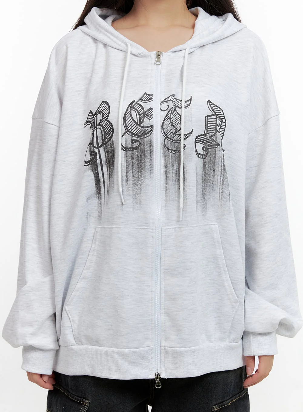 Graphic Zip-Up Hoodie CN406 - Image 3