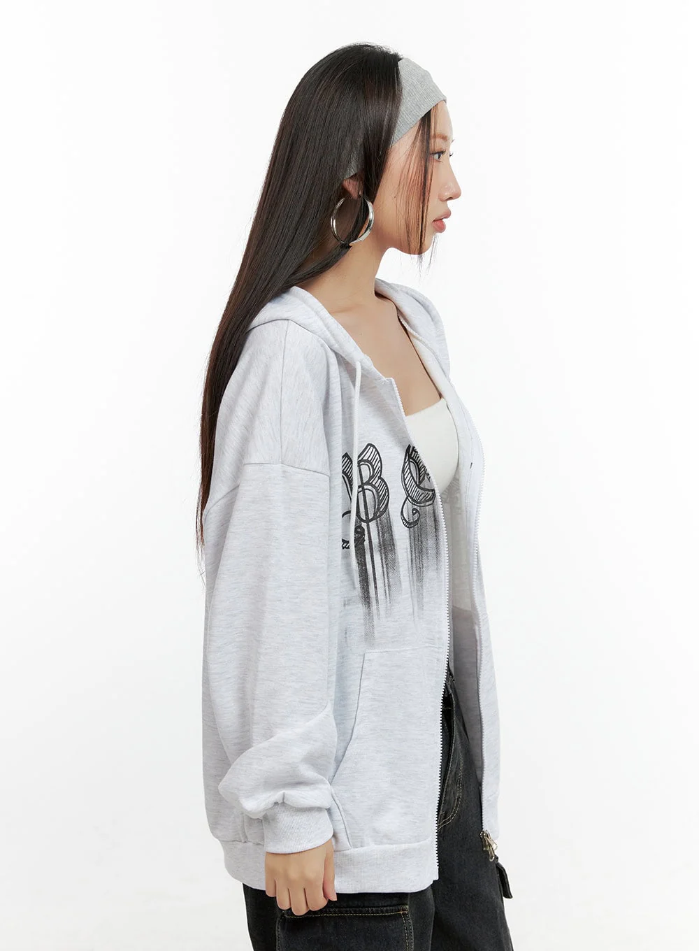 Graphic Zip-Up Hoodie CN406 - Image 4