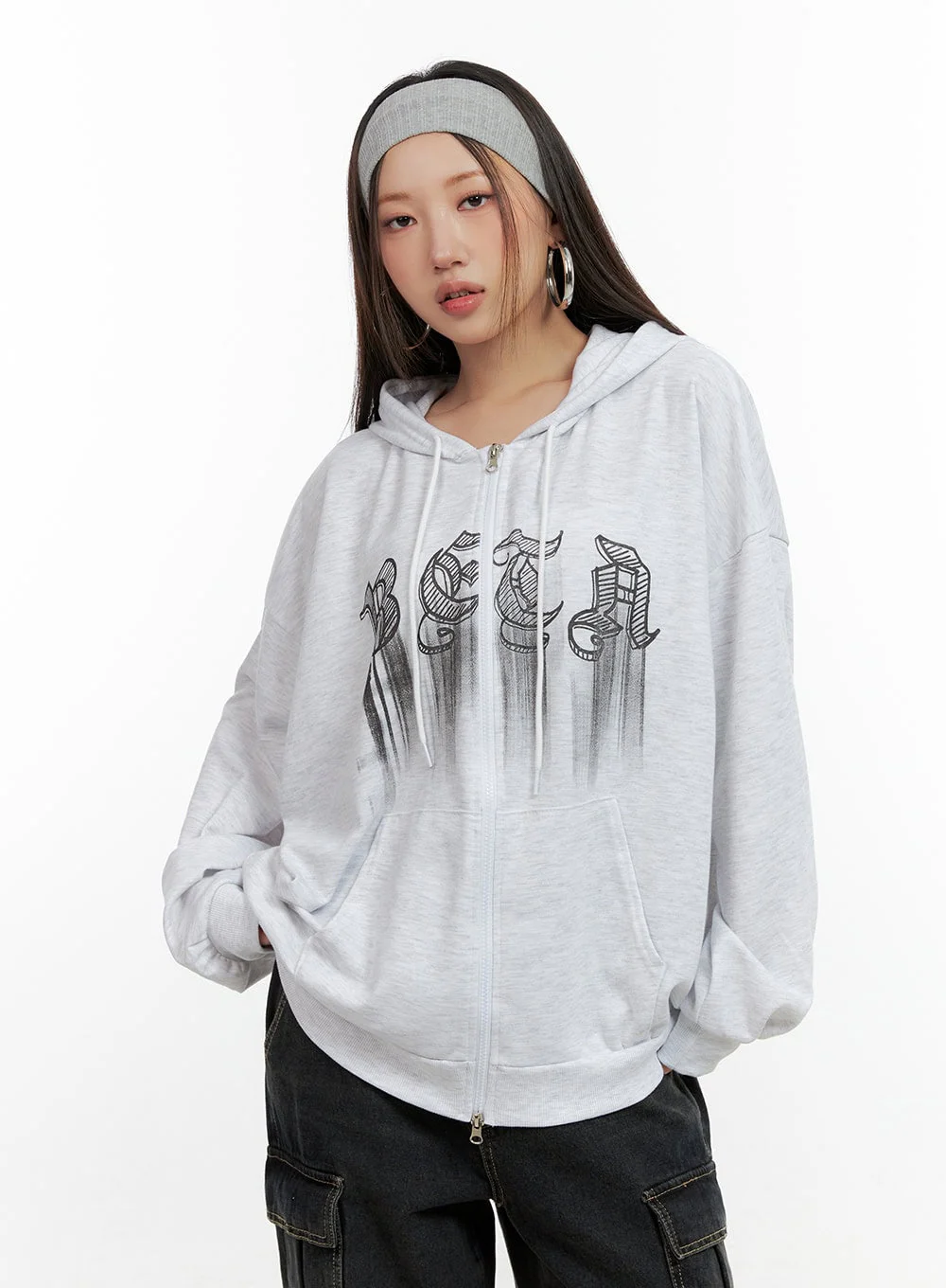 Graphic Zip-Up Hoodie CN406 - Image 8