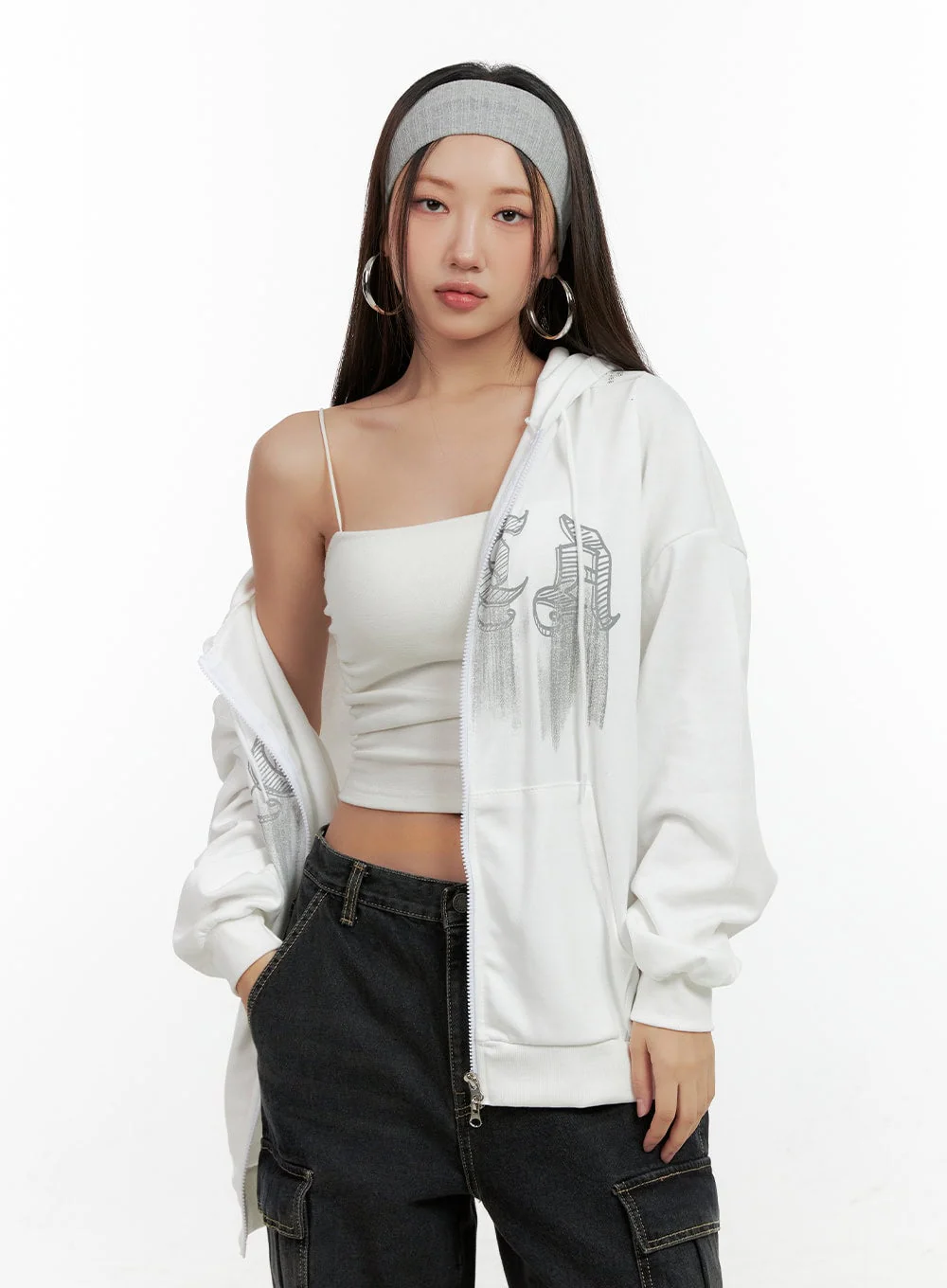 Graphic Zip-Up Hoodie CN406 - Image 9