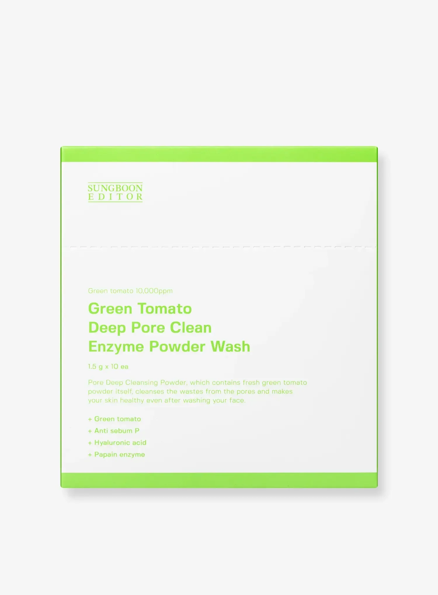 Green Tomato Deep Pore Clean Enzyme Powder Wash Travel Kit (1.5g*10ea) - Image 2