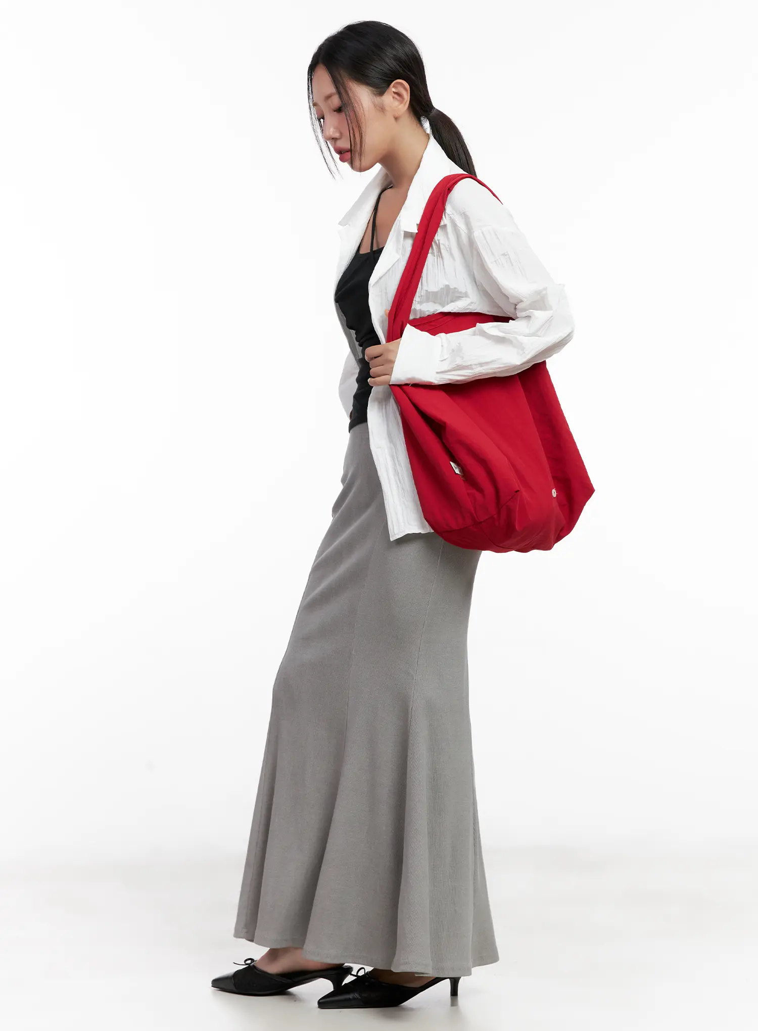 Grey Bodycon Maxi Skirt CL518 - Image 10