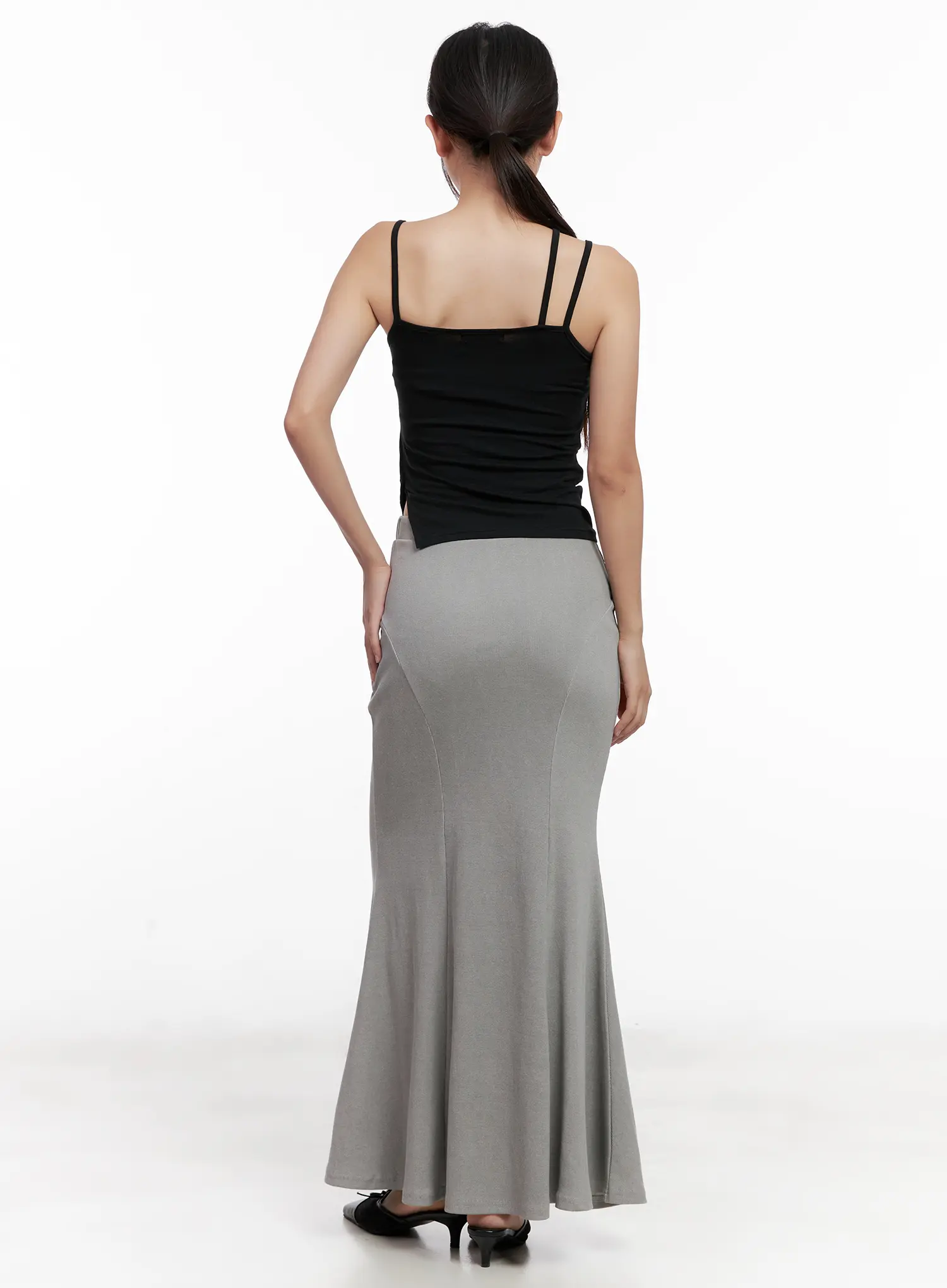 Grey Bodycon Maxi Skirt CL518 - Image 4