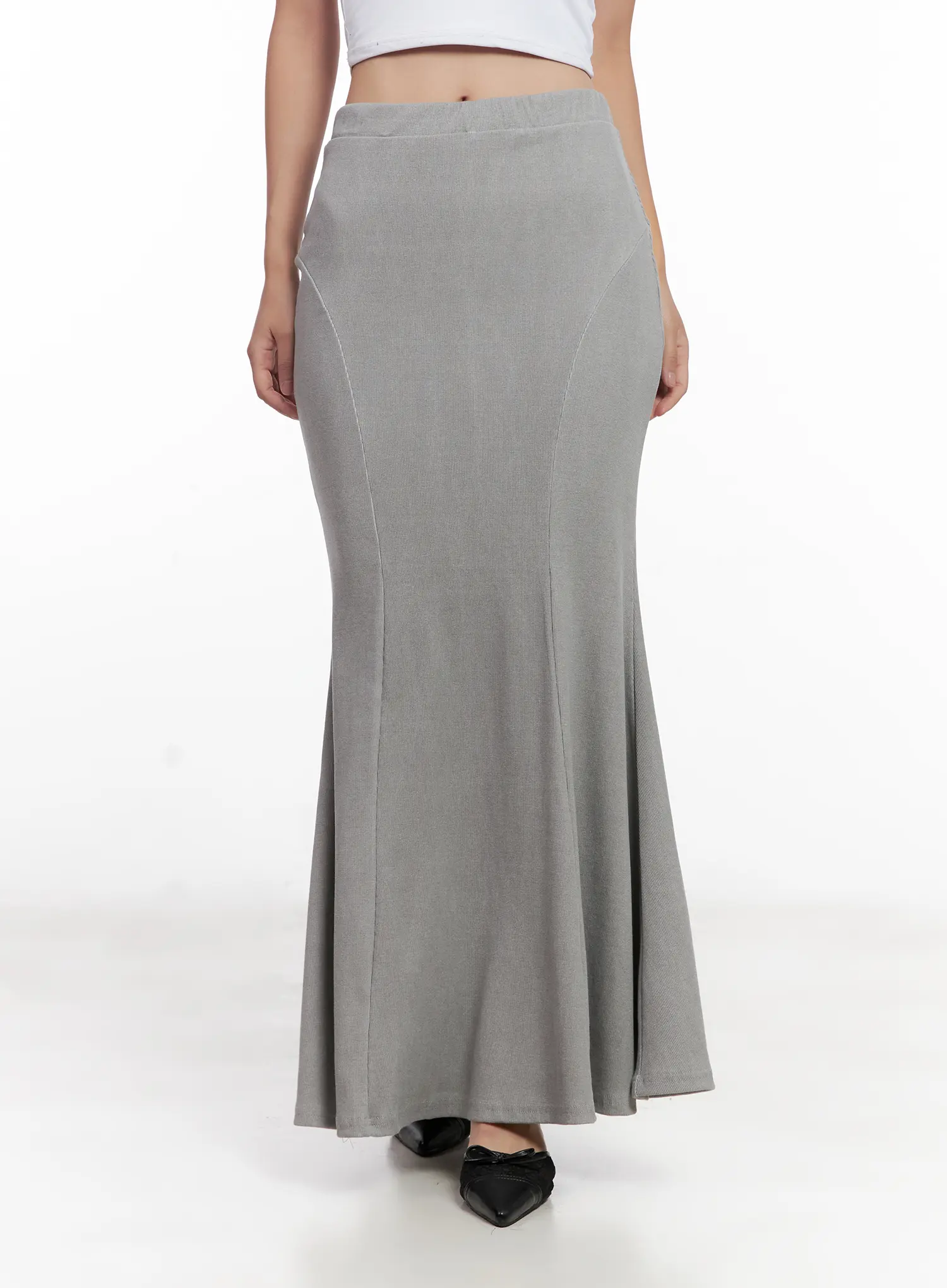 Grey Bodycon Maxi Skirt CL518 - Image 5