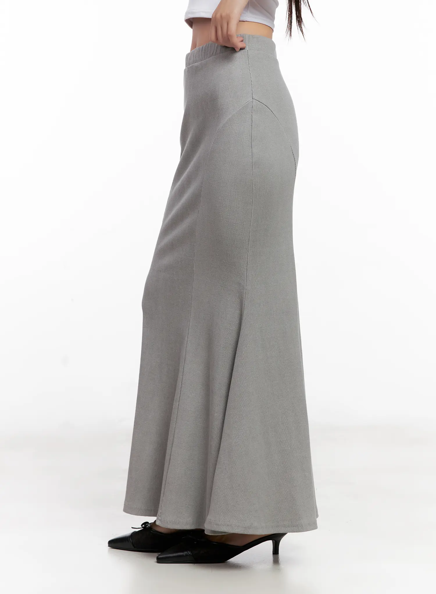 Grey Bodycon Maxi Skirt CL518 - Image 6