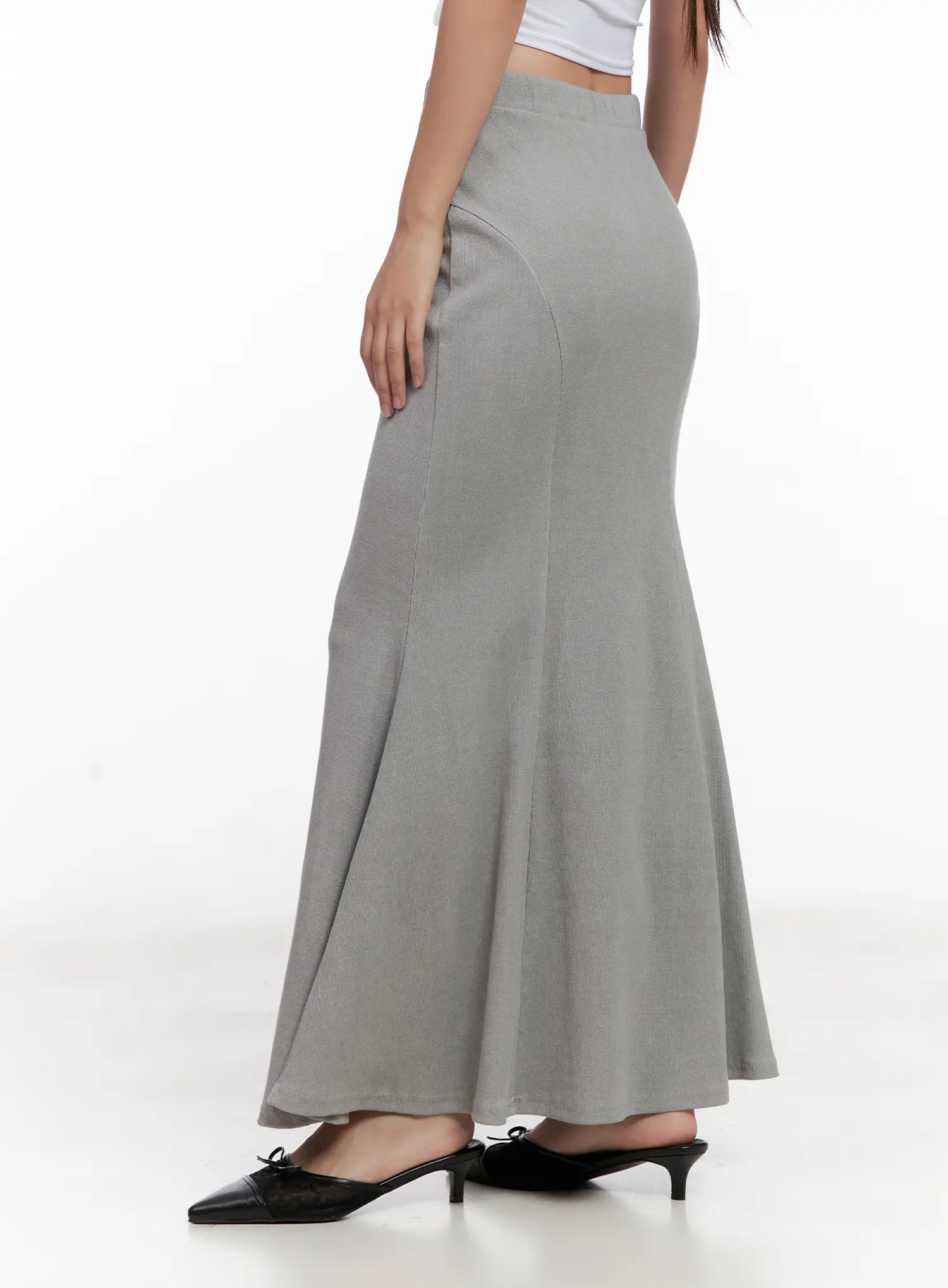 Grey Bodycon Maxi Skirt CL518 - Image 7
