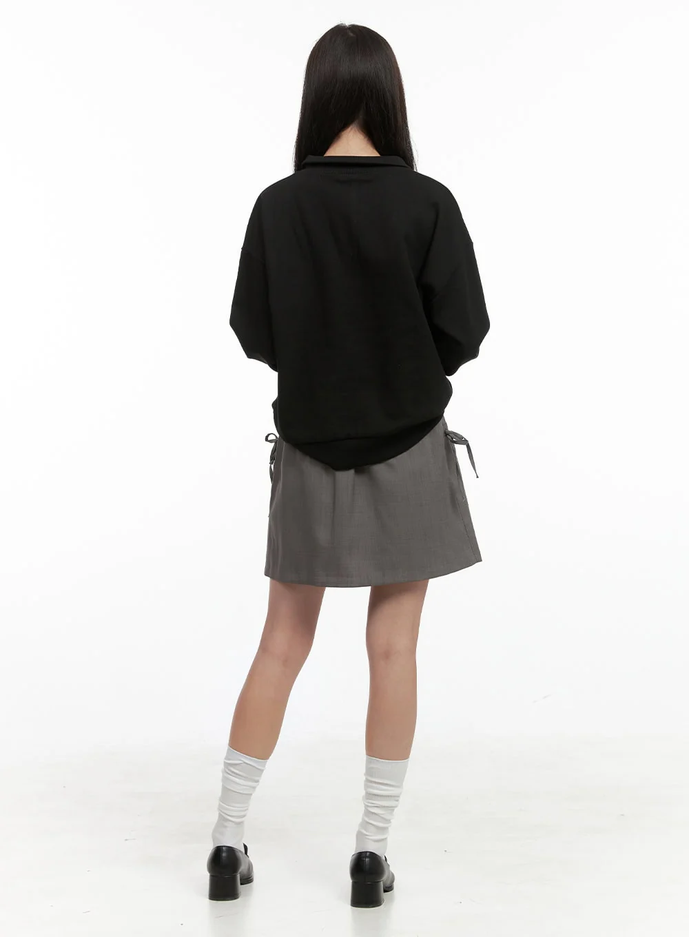 Half Zip-Up Solid Sweatshirt OG416 - Image 3