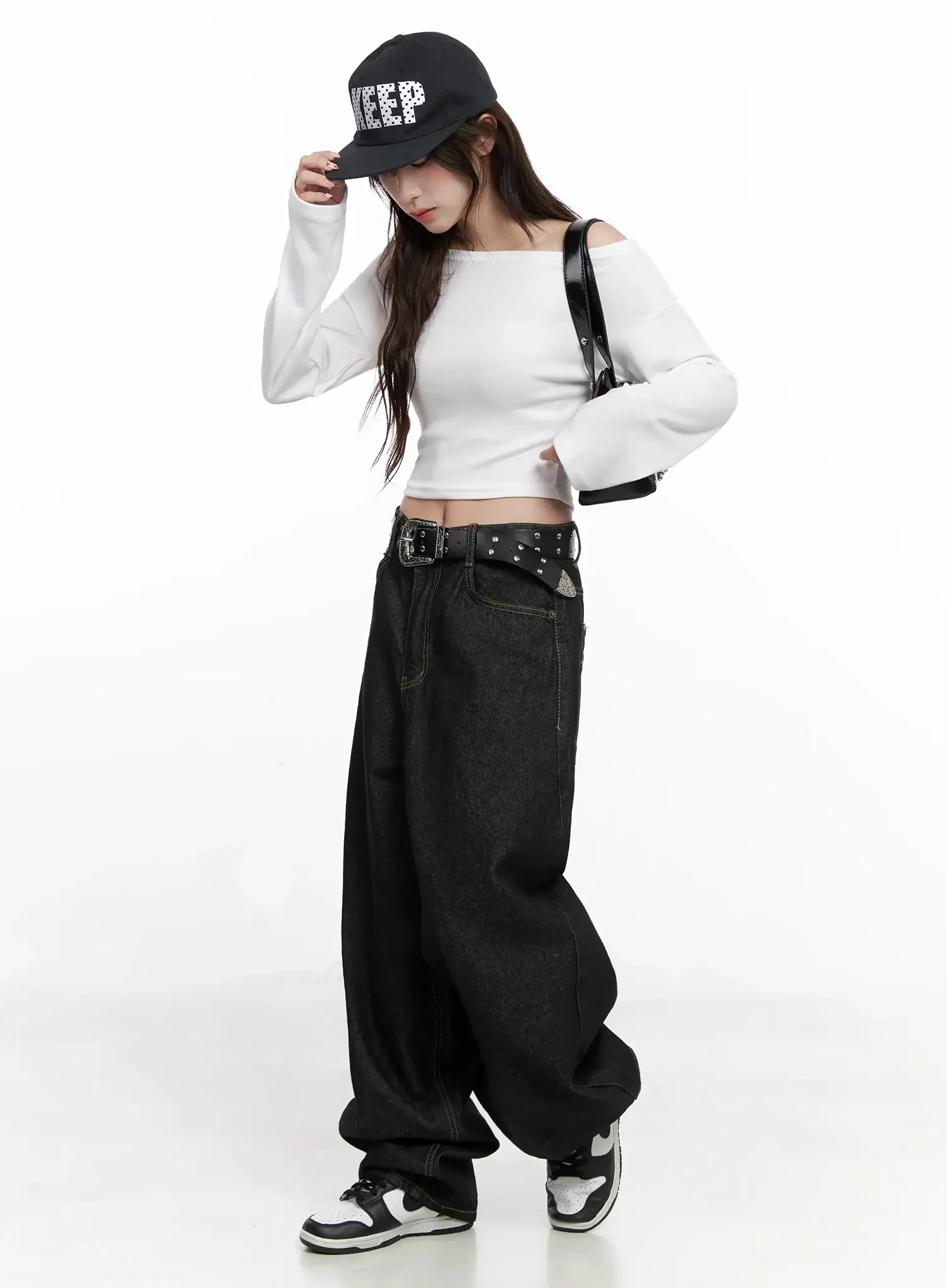 Halo Wide Leg Stitch Detail Jeans IN514 - Image 12