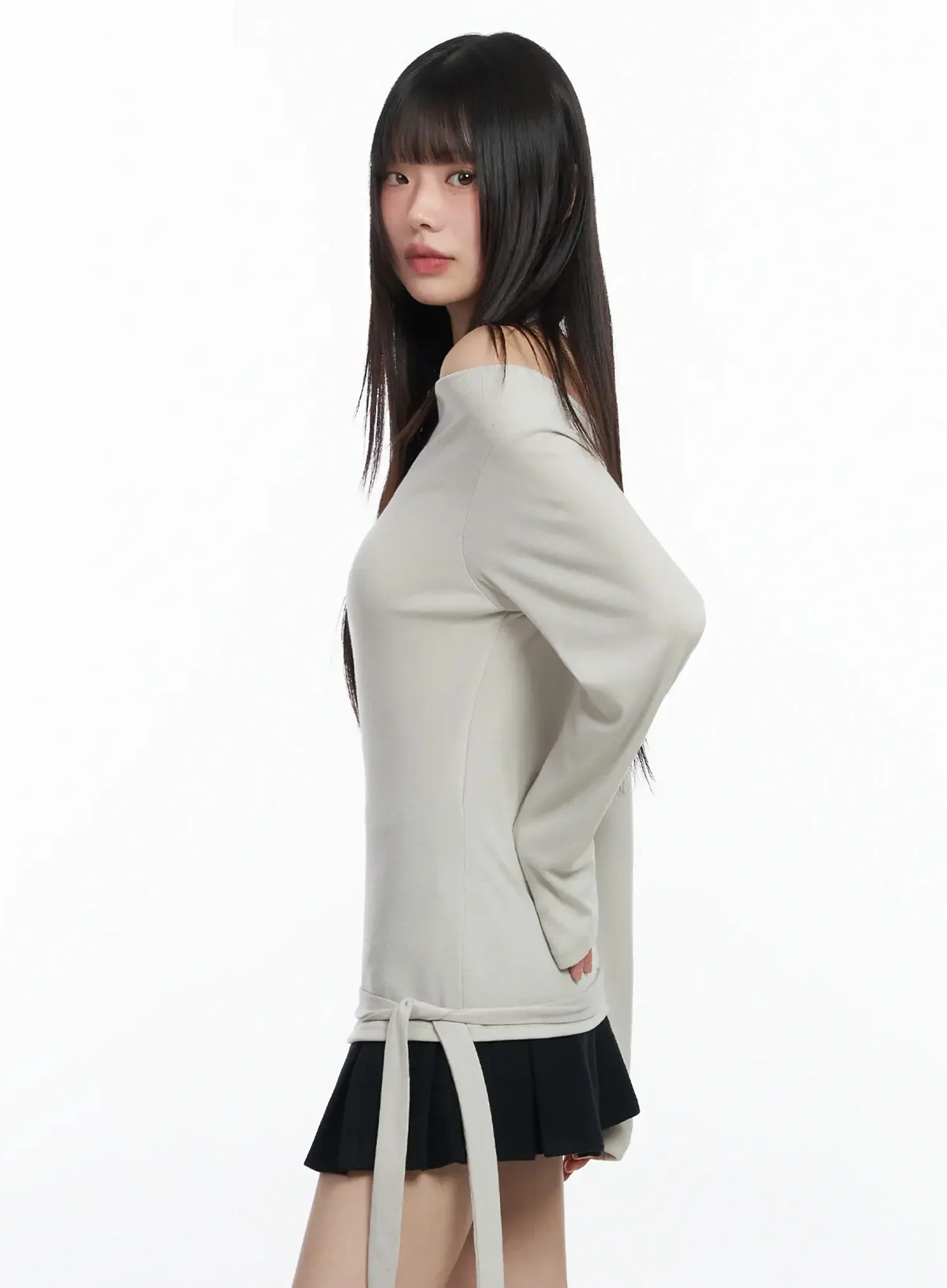 Halter Layered Off-Shoulder Long Sleeve F517 - Image 8