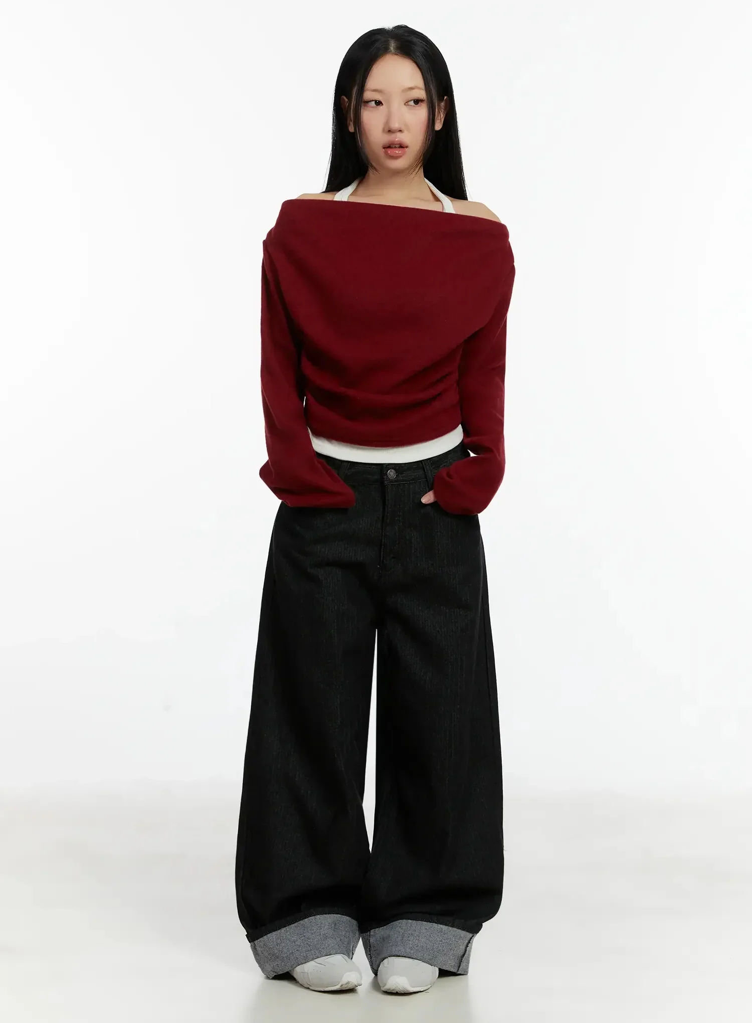 Halter Layered Off-Shoulder Top ID525 - Image 3