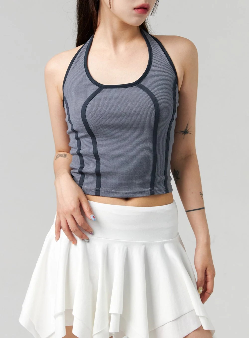 Halter Neck Stripe Top CL324 - Image 2