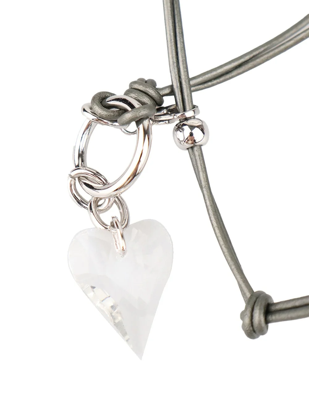 Heart Beaded Leather Choker Necklace CY407 - Image 5