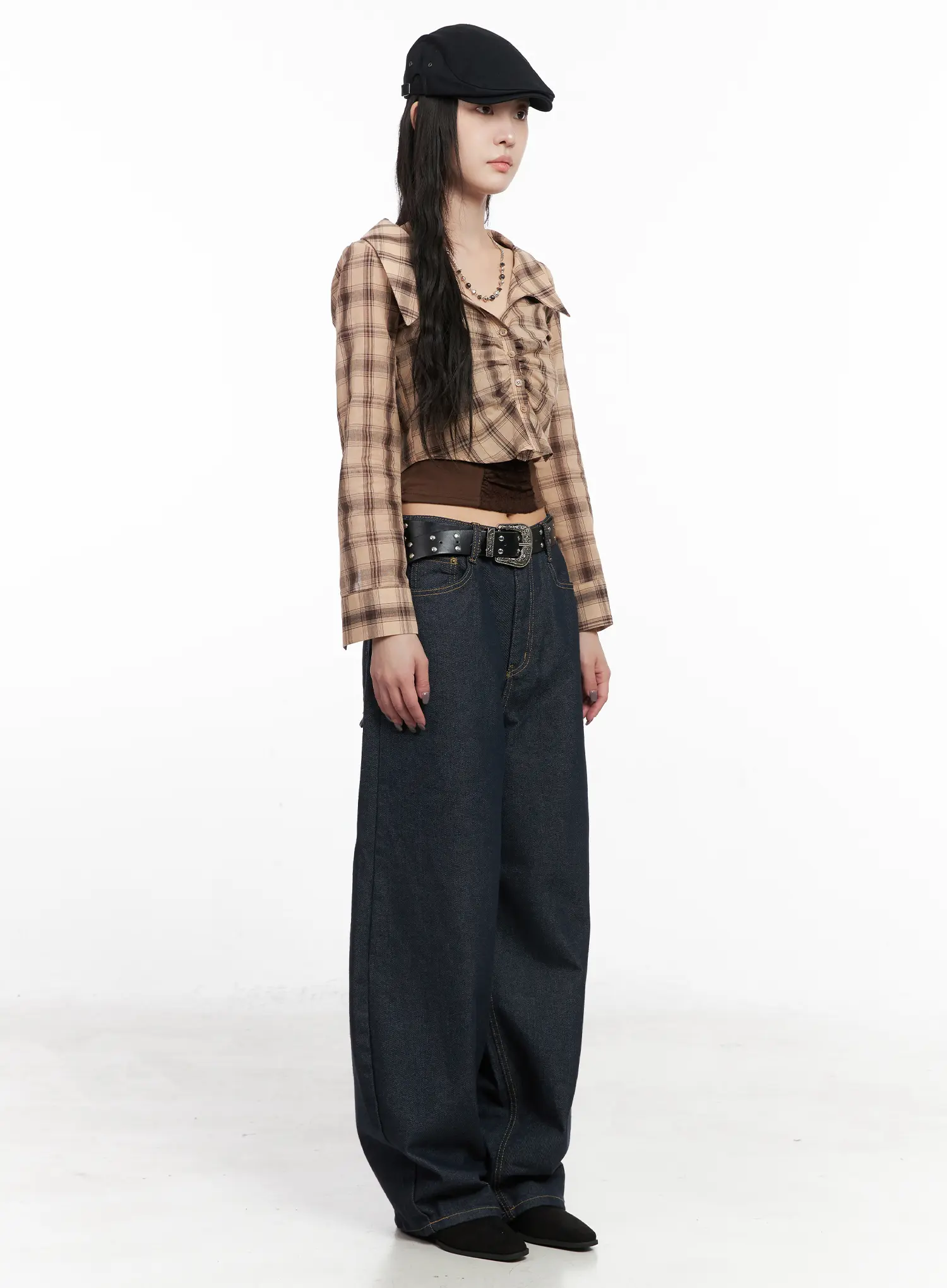Heaven Wide-Leg Dark Washed Jeans CN513 - Image 3