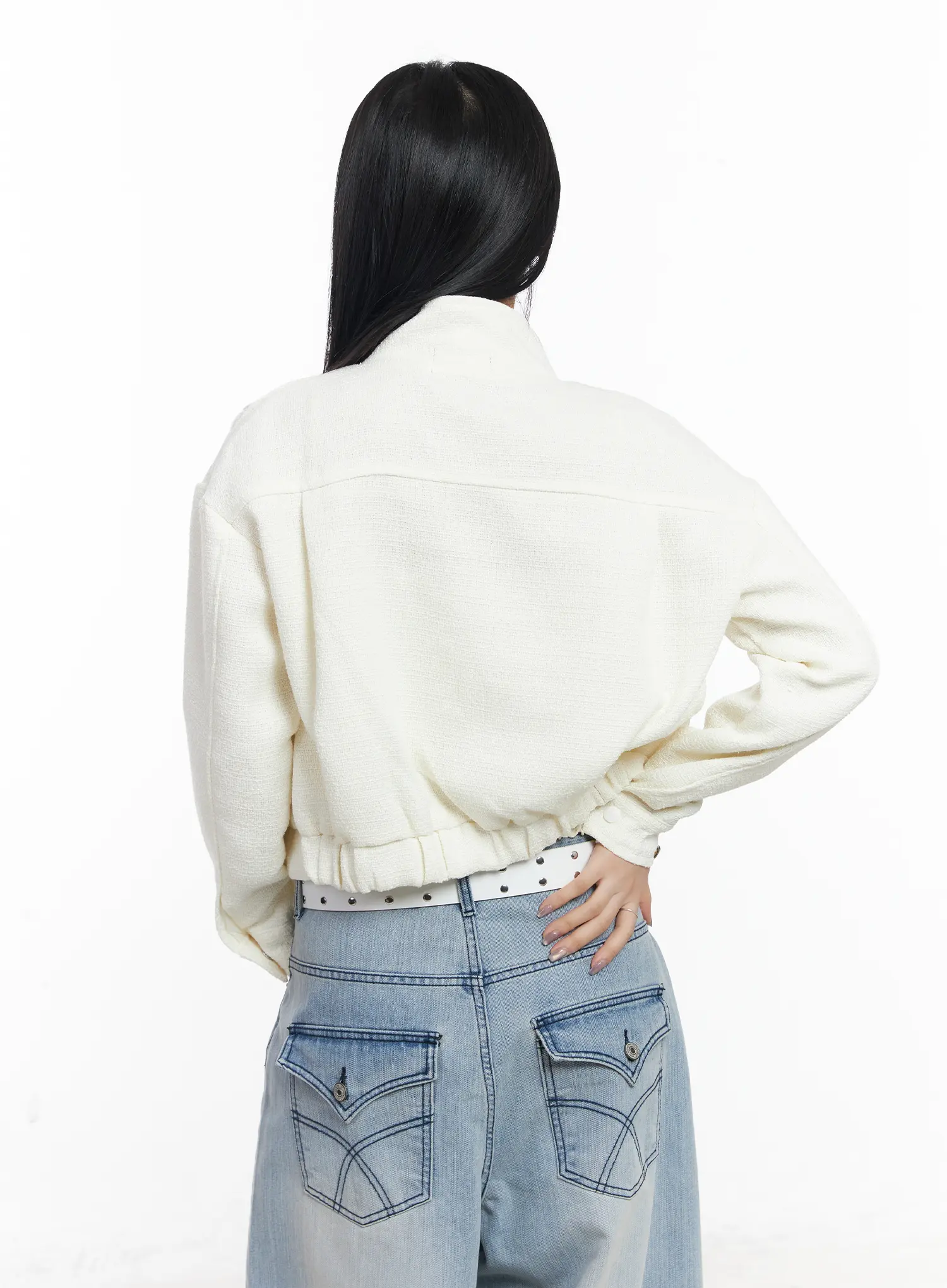 High Neck Tweed Jacket CF503 - Image 4