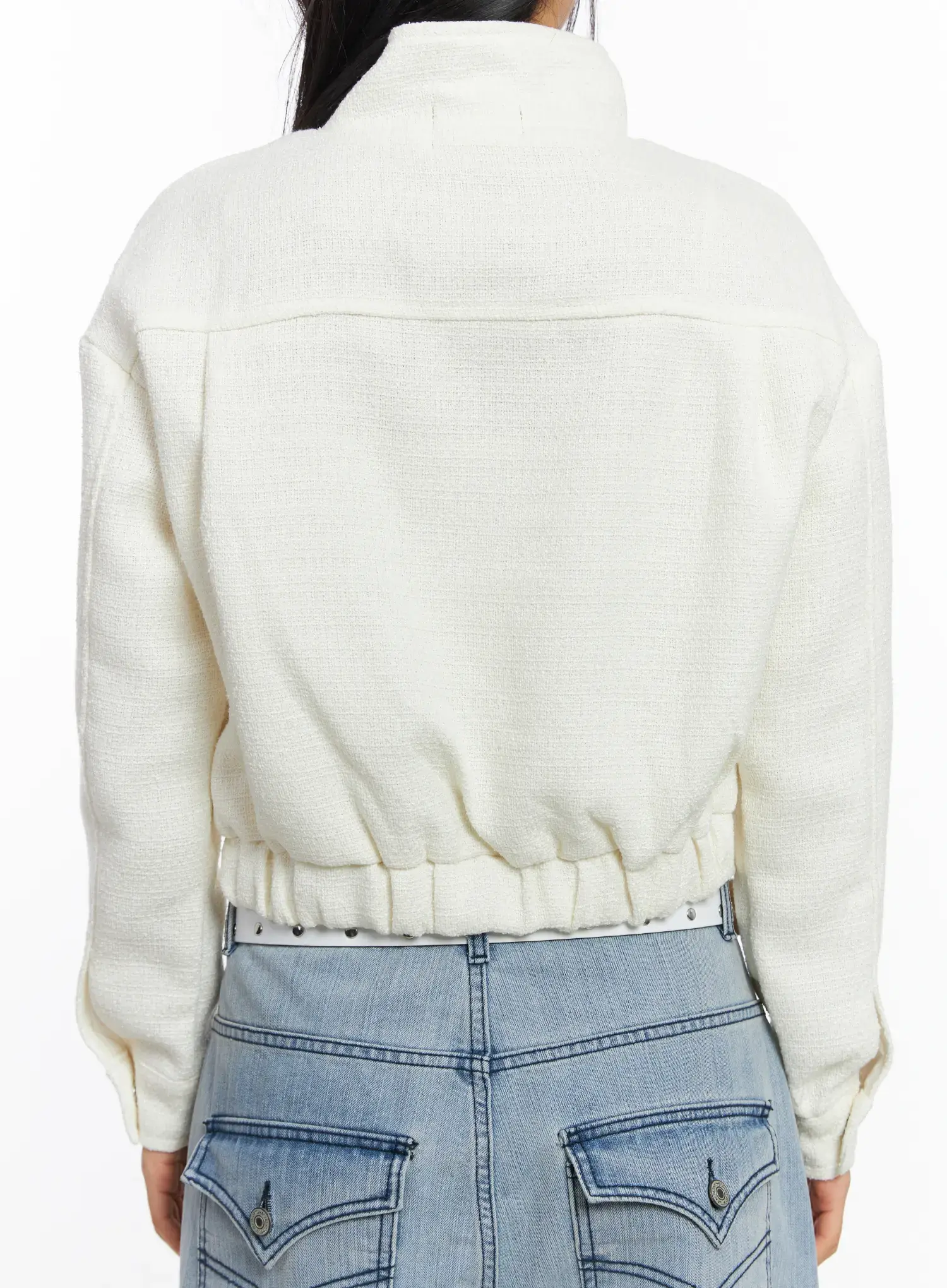 High Neck Tweed Jacket CF503 - Image 9