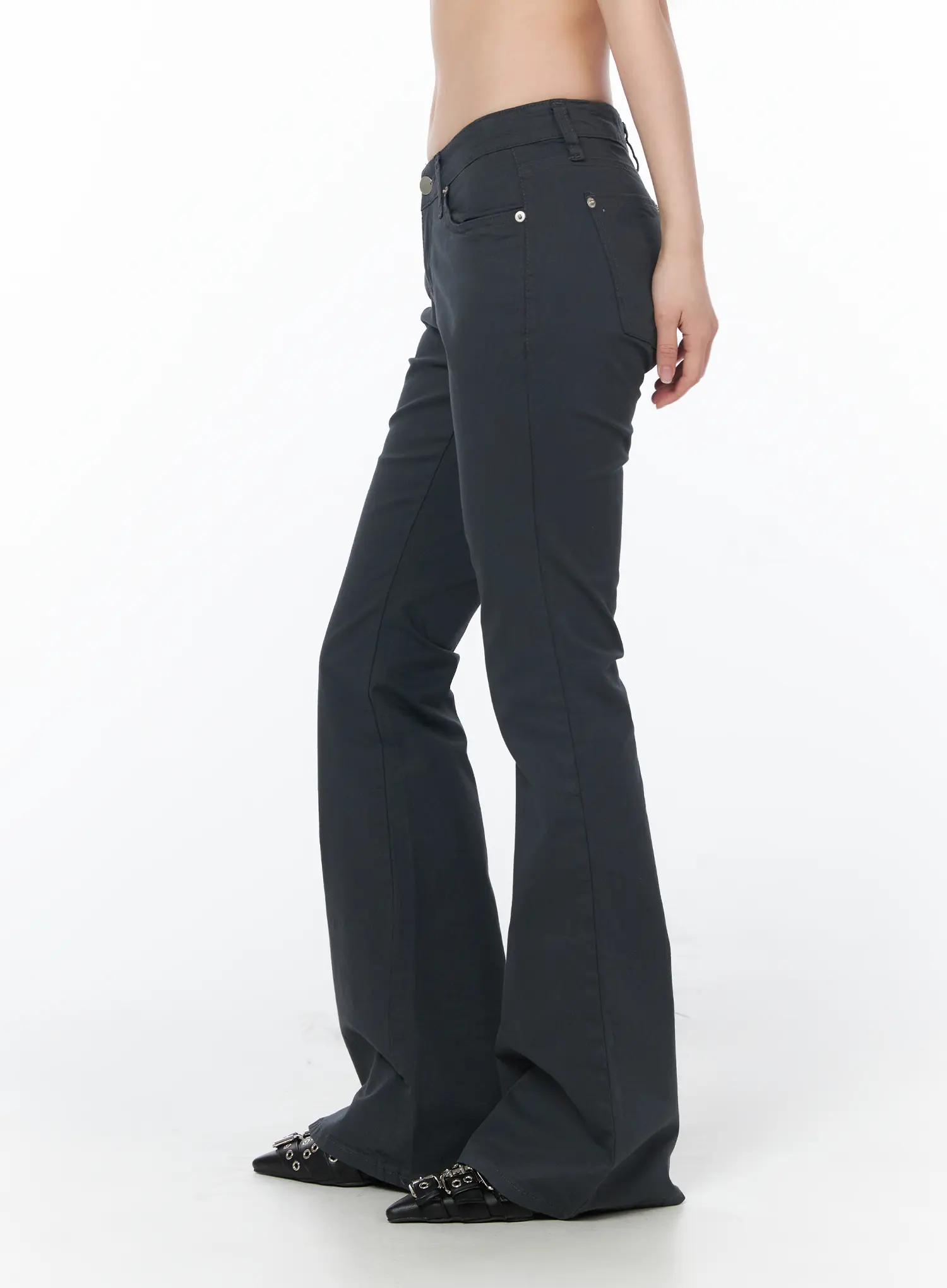 High-Waist Cotton Bootcut Pants CY505 - Image 3