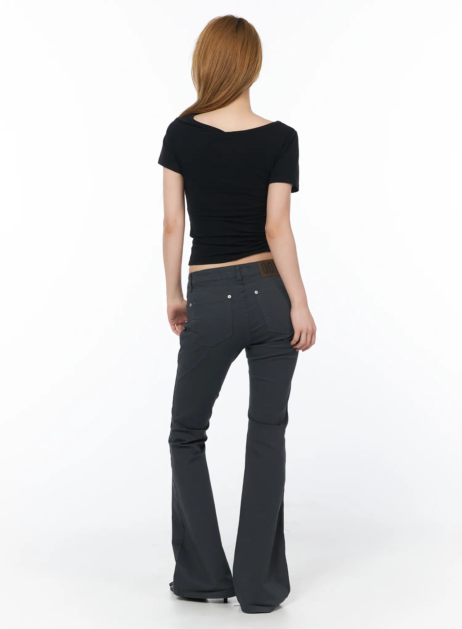 High-Waist Cotton Bootcut Pants CY505 - Image 7