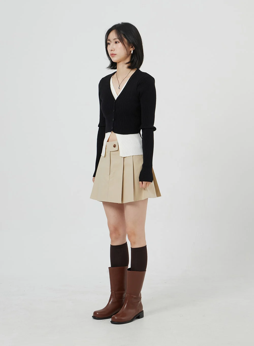 High Waist Pleated Mini Skirt OM306 - Image 12