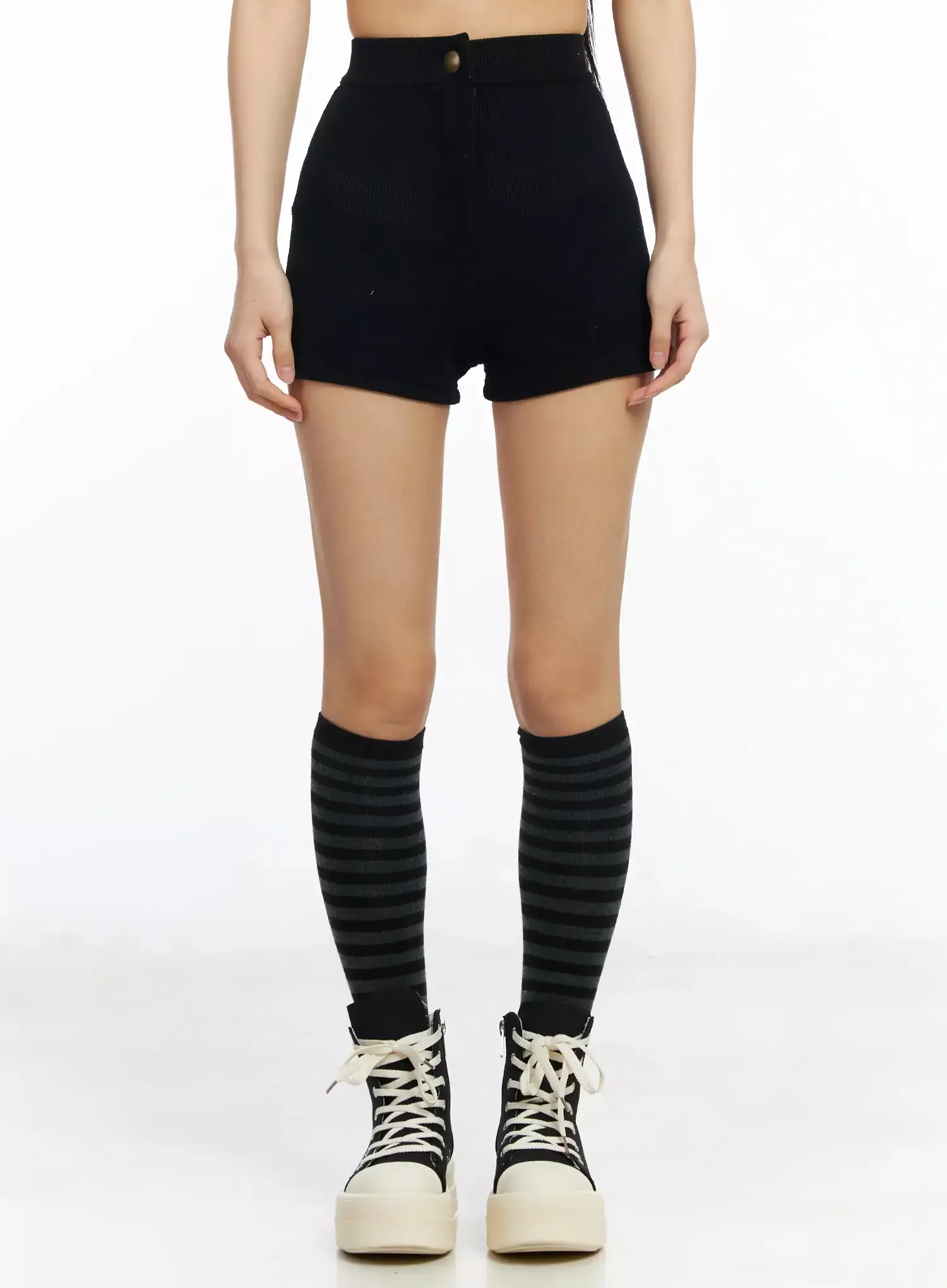 High-Waist Ribbed Shorts IA508 - Image 5