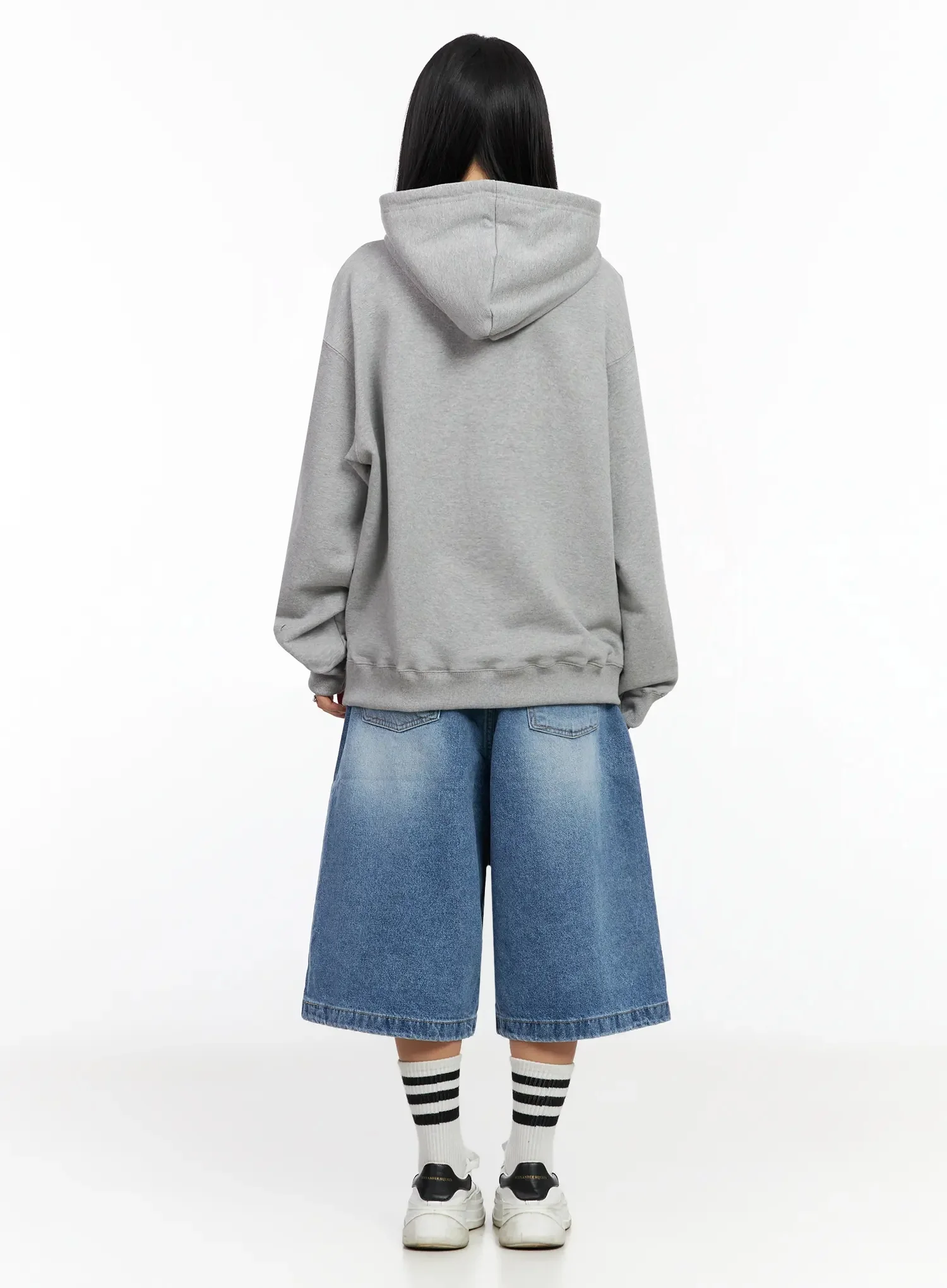 High-Waist Washed Wide-Leg Jorts IA507 - Image 9