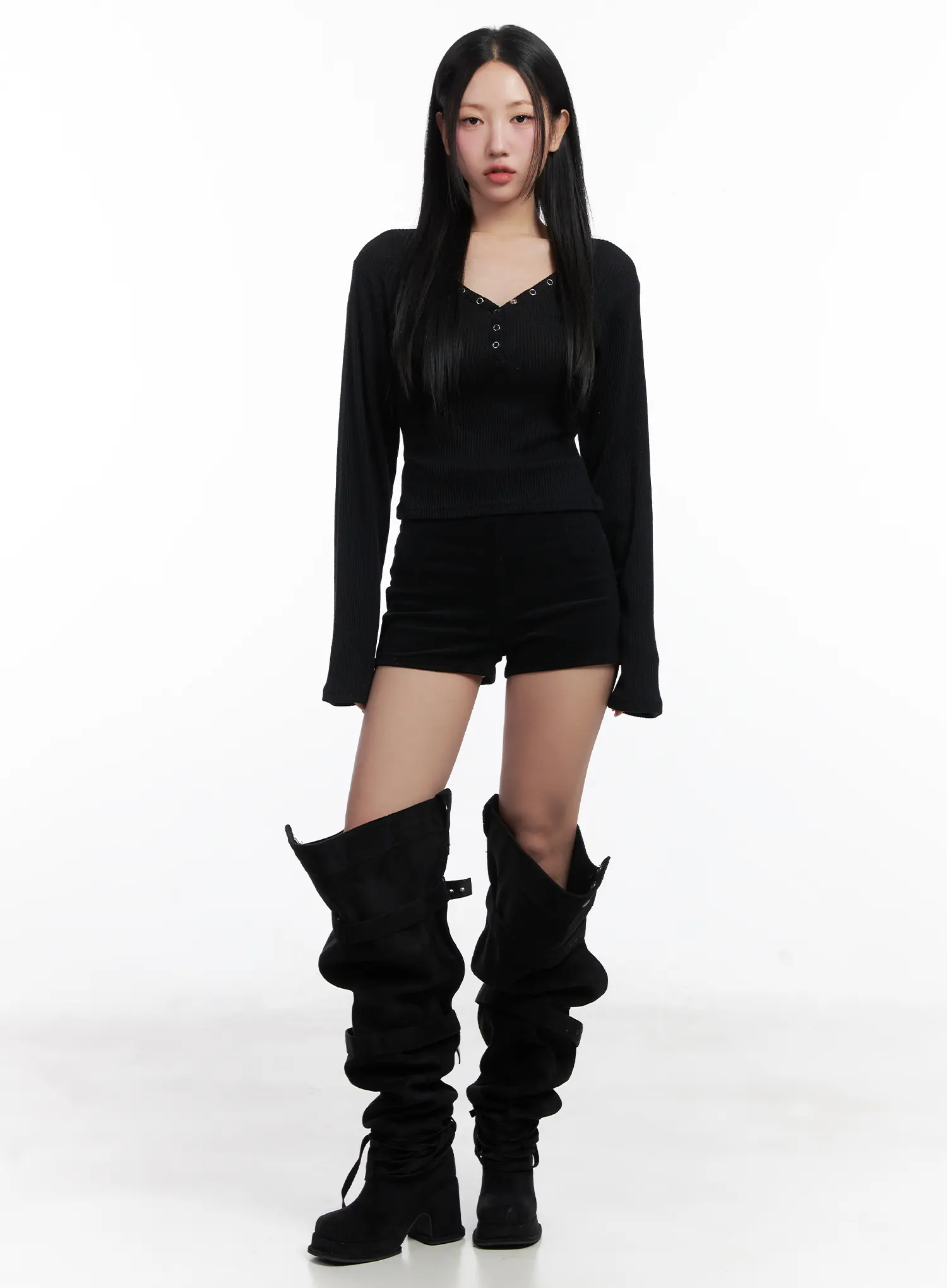 High-Waisted Corduroy Shorts CN528 - Image 5