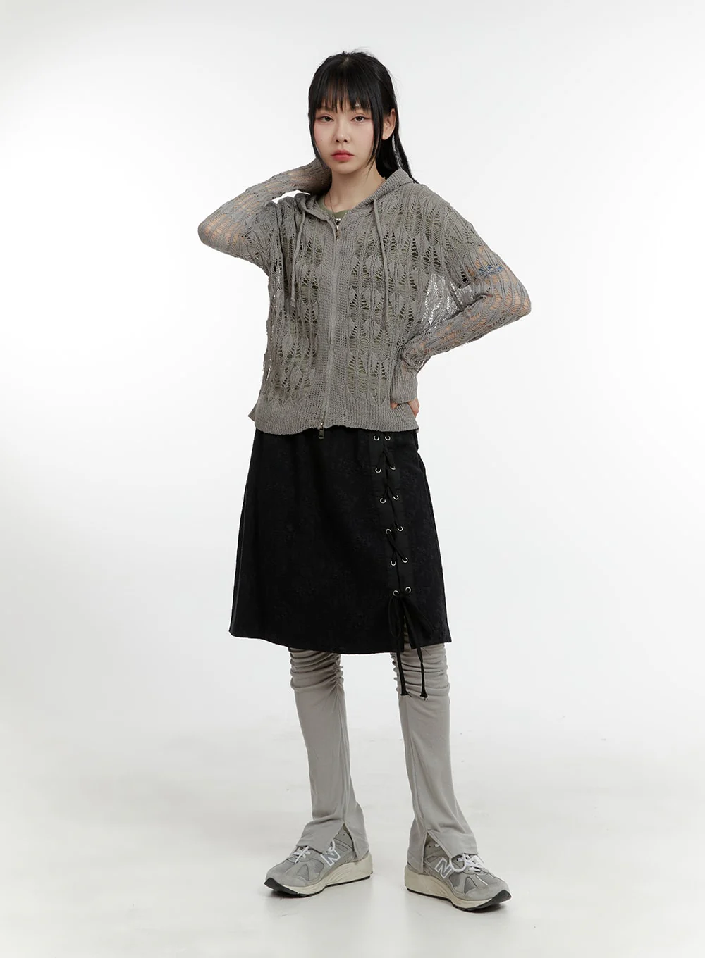 Hollow Out Knit Hoodie Jacket CA401 - Image 2