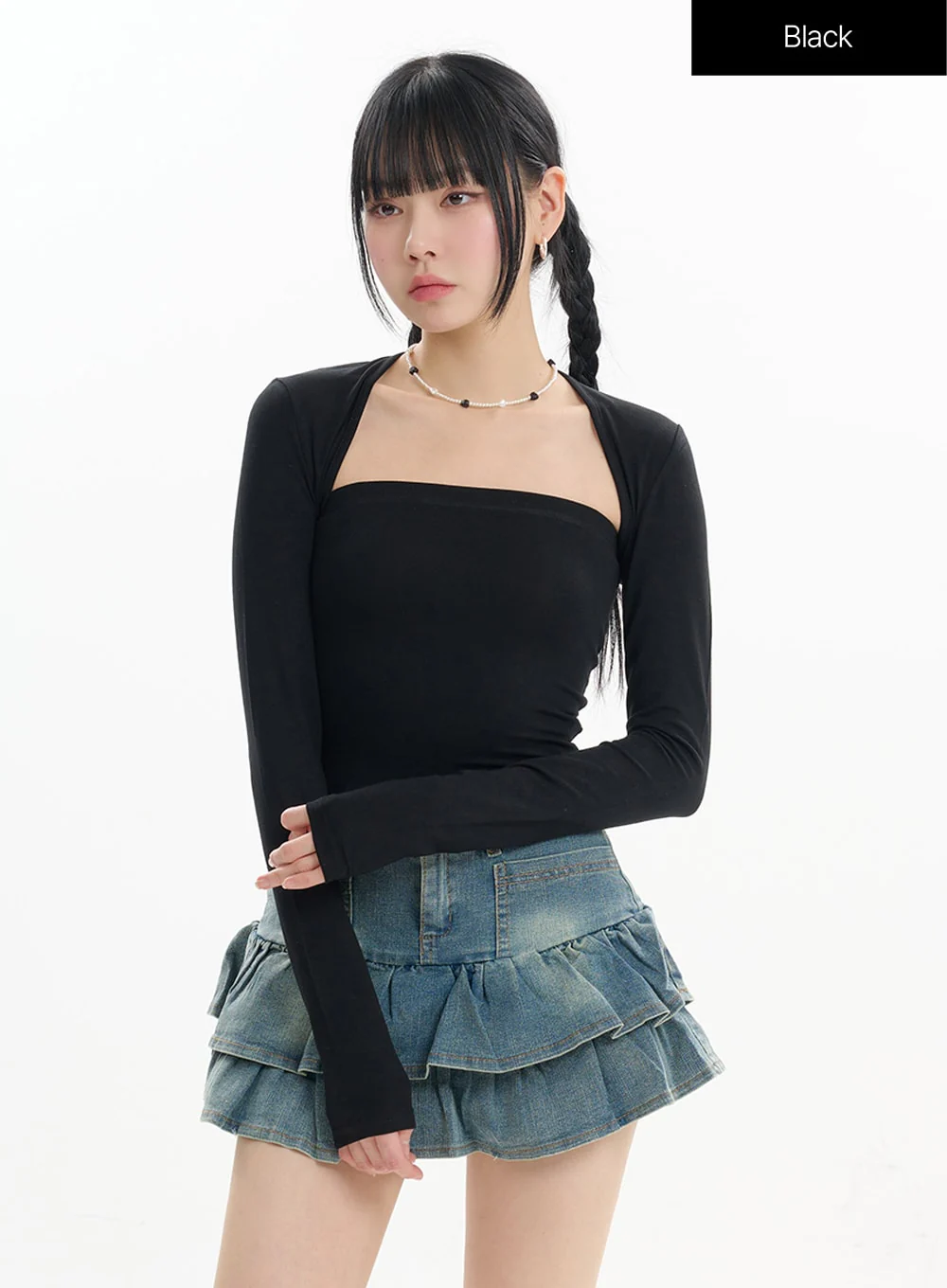 Hollow Out Shrug and Solid Tube Top IF413 - Image 11