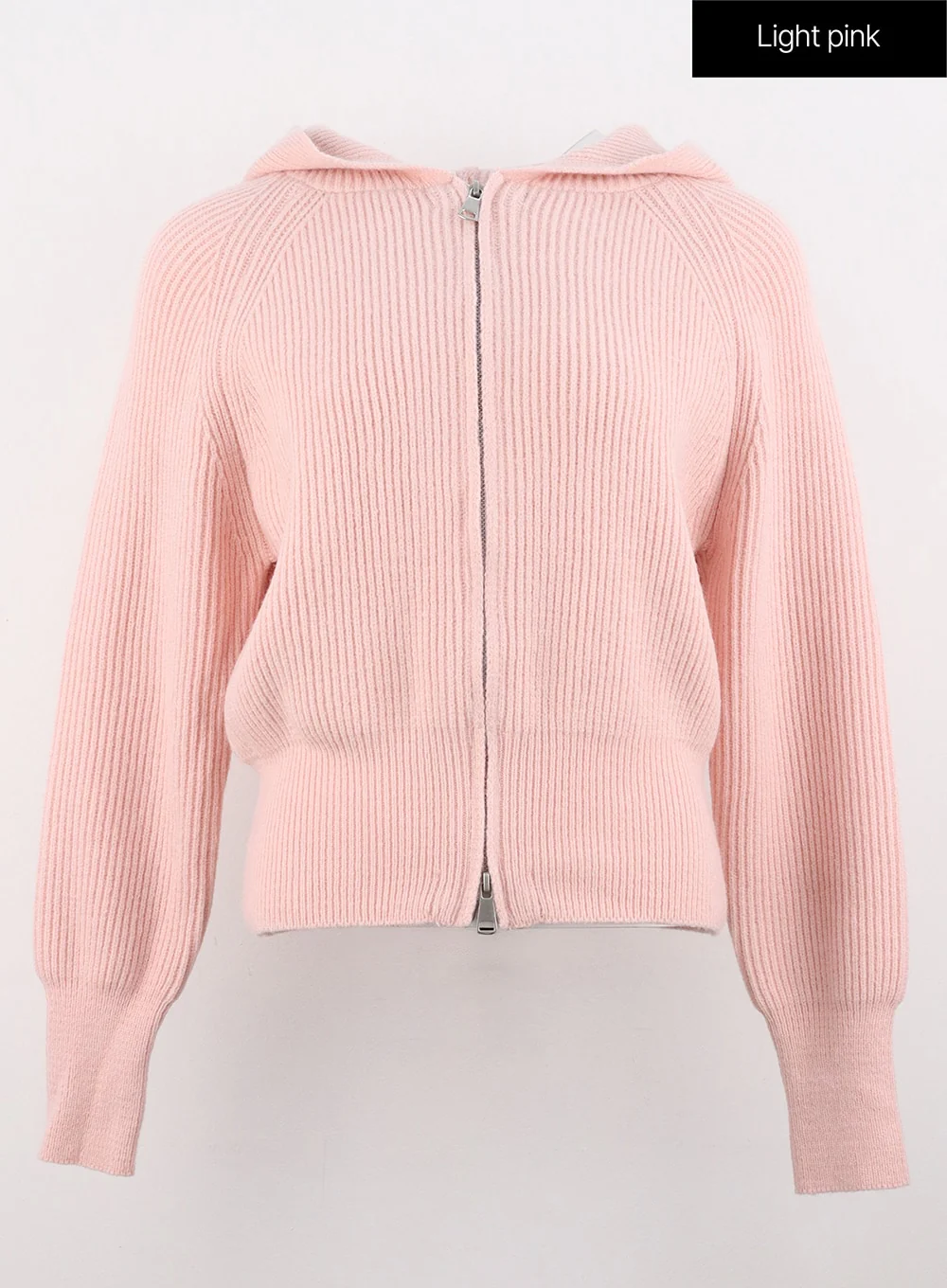 Hoodie Zip-Up Knit Sweater OS305 - Image 10