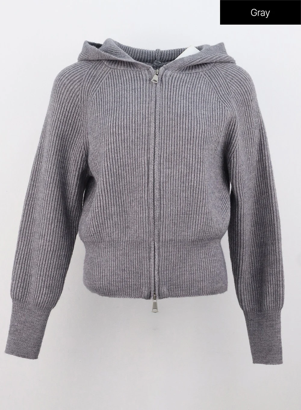 Hoodie Zip-Up Knit Sweater OS305 - Image 12