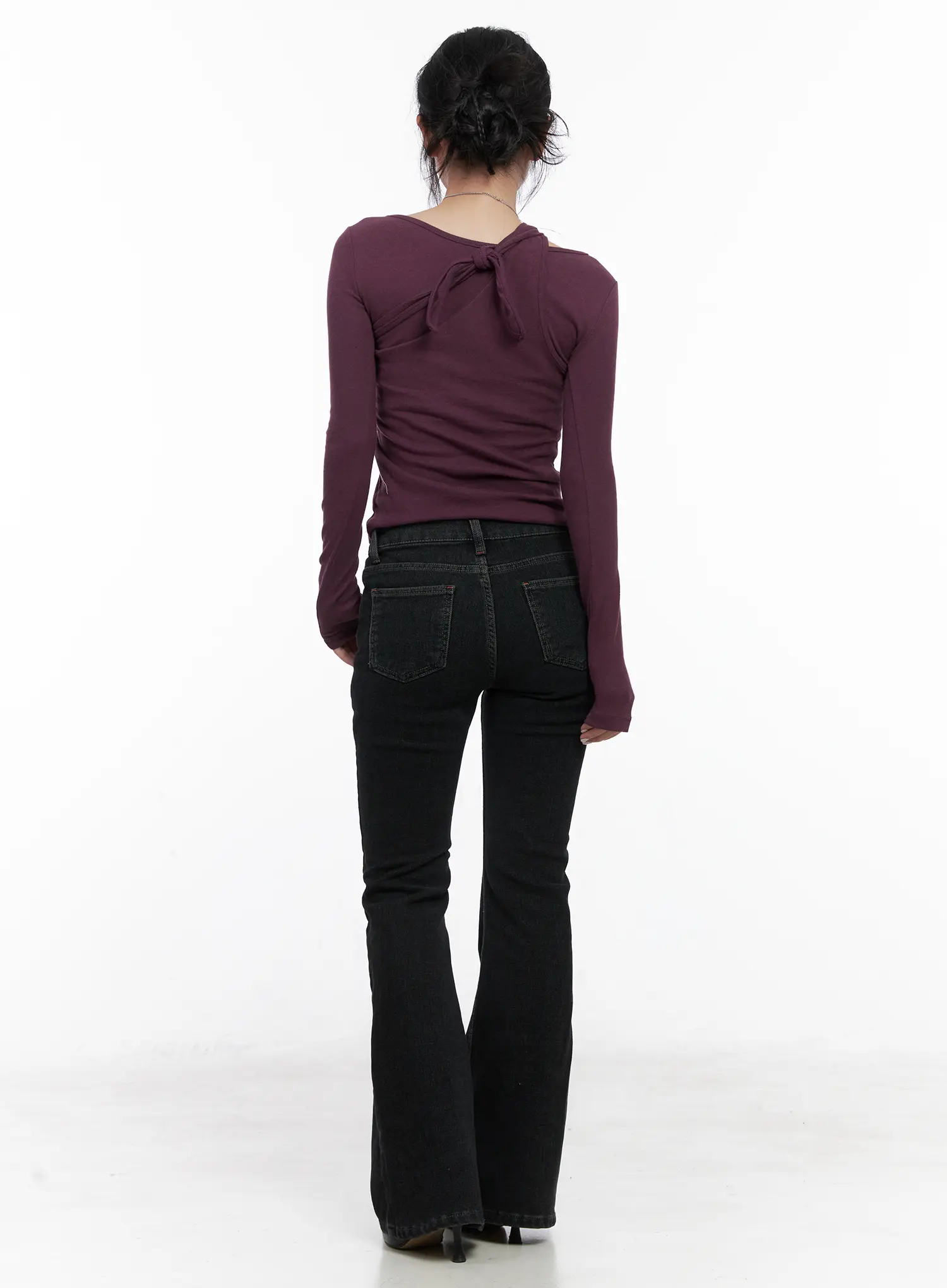 Inaya Low-Rise Flared Hip Pad Jeans CN514 - Image 8