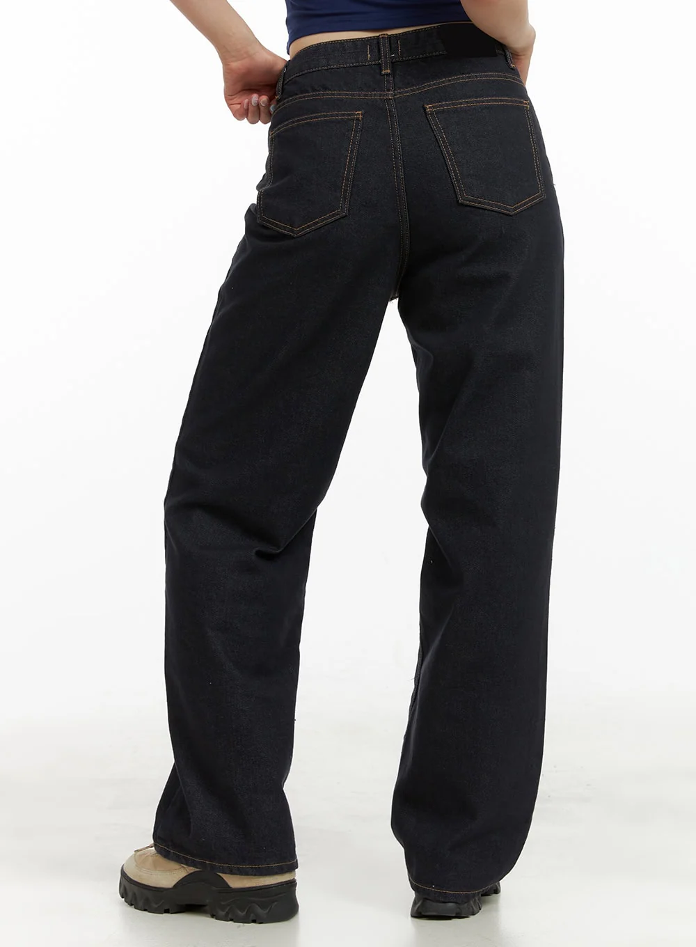 Indigo Stitched Straight Jeans CU424 - Image 5