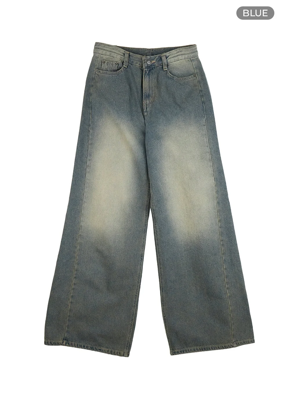Inez Washed Denim Wide Leg Jeans IS427 - Image 9