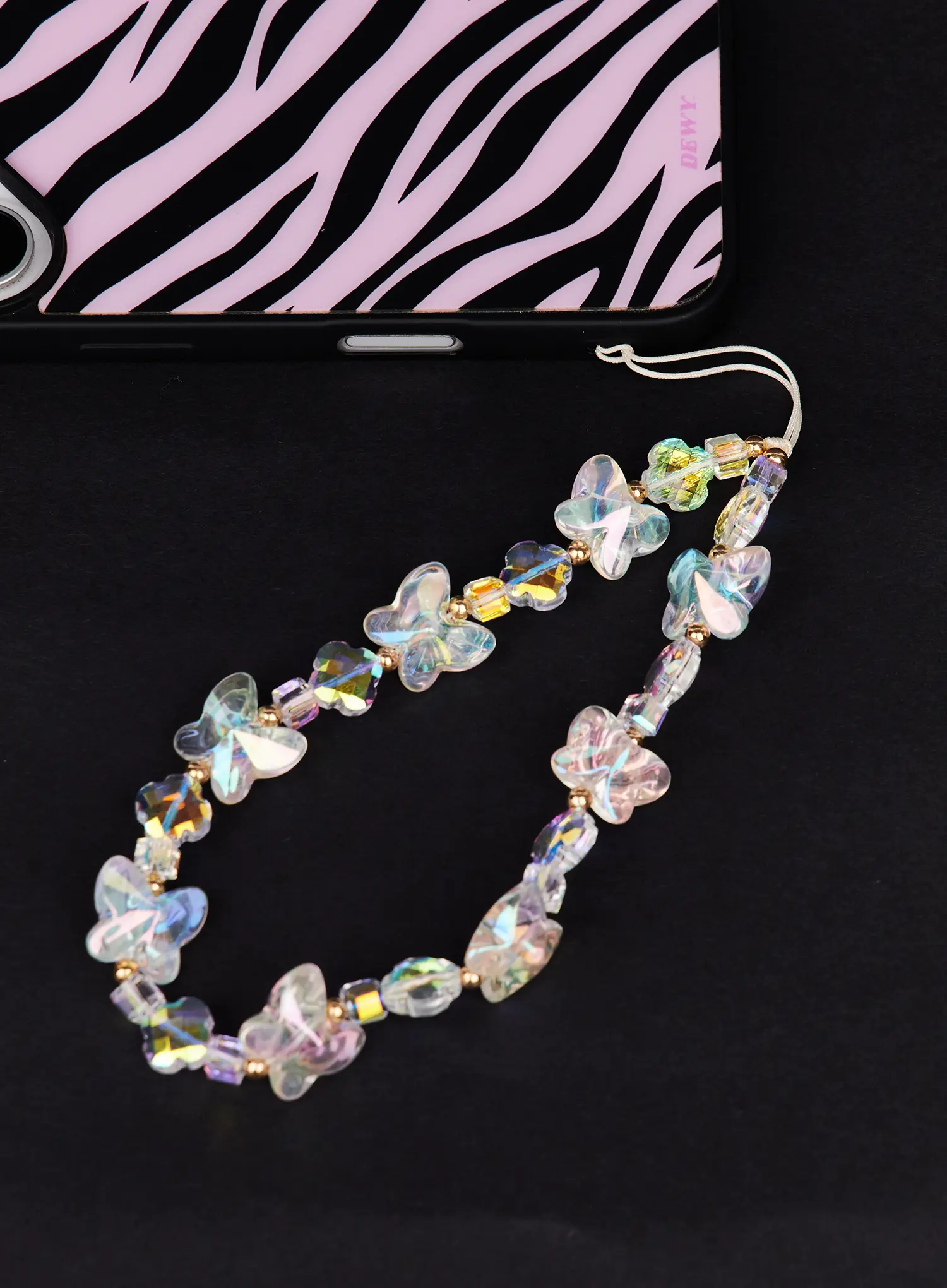 Iridescent Beaded Phone Charm IM527 - Image 4