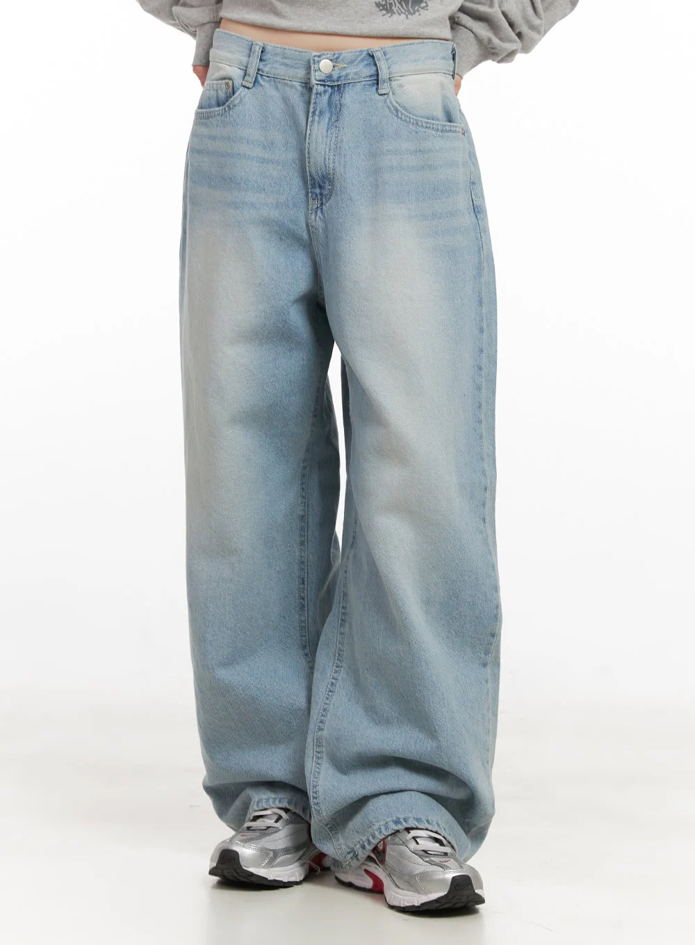 Isabelle Washed Wide-Leg Jeans CJ528 - Image 7