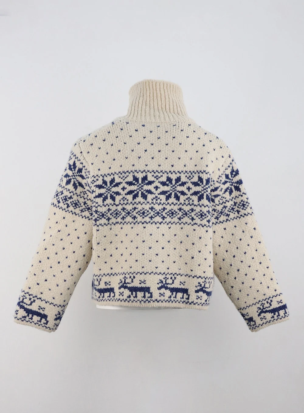 Jacquard Zip-Up Sweater ON327 - Image 8