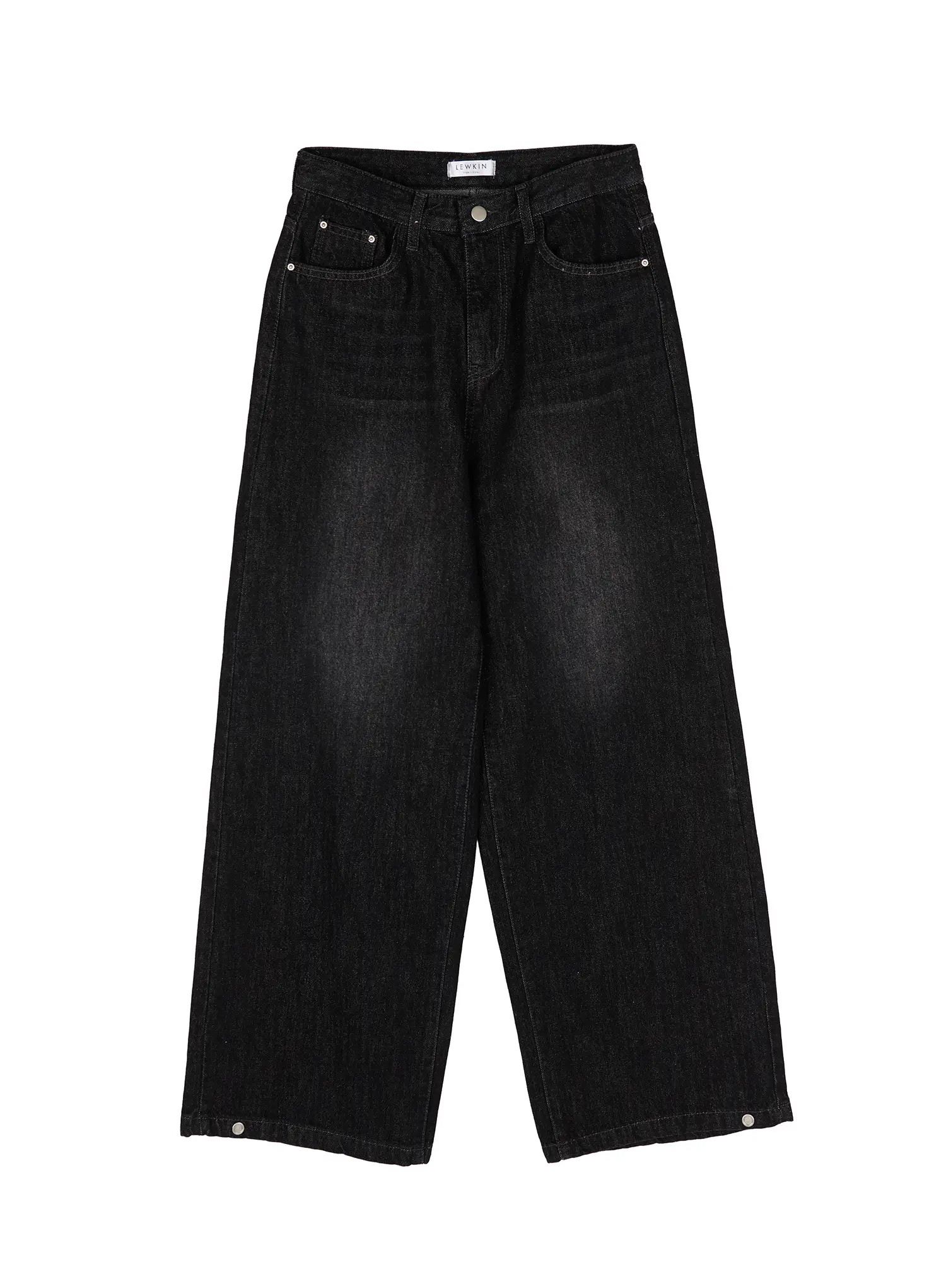 Jax Snap-Button Dark Wash Wide-Leg Jeans CY514 - Image 10