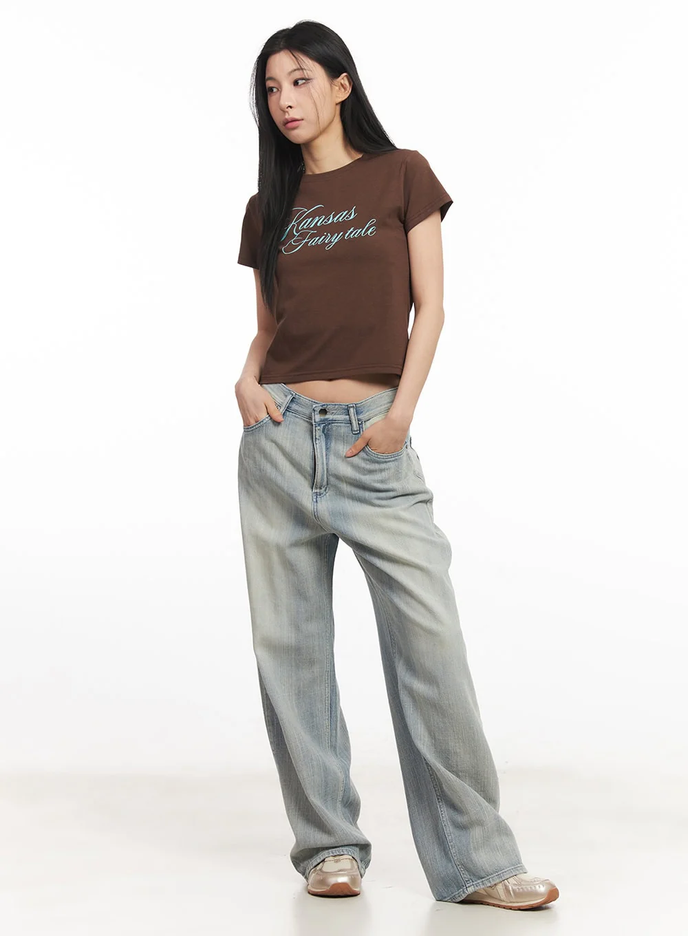 Jessi Washed Wide-Leg Jeans CA514 - Image 2