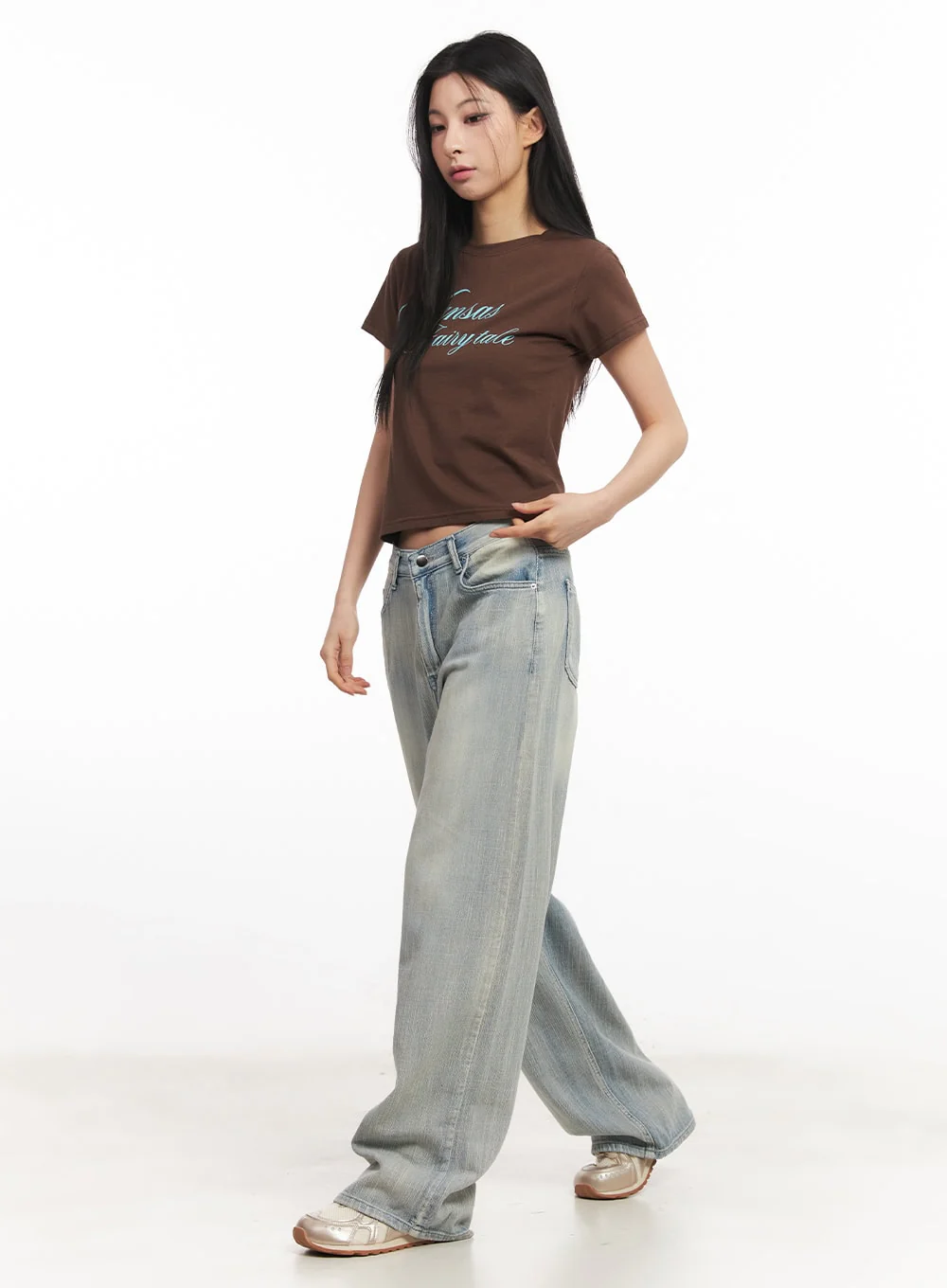 Jessi Washed Wide-Leg Jeans CA514 - Image 4