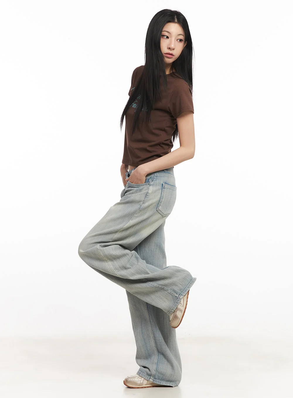 Jessi Washed Wide-Leg Jeans CA514 - Image 5