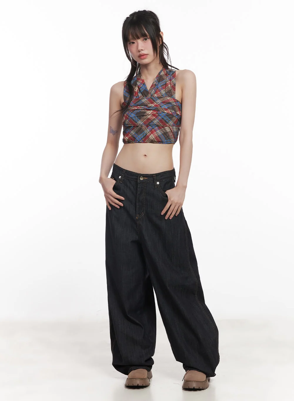 Jessie Stitched Wide-Leg Jeans CY520 - Image 3
