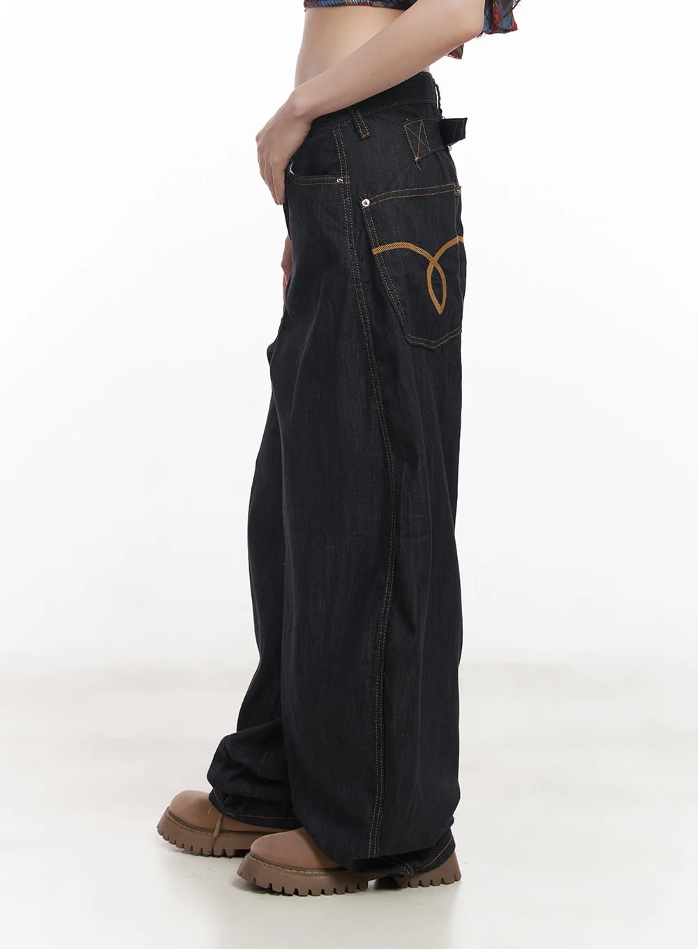 Jessie Stitched Wide-Leg Jeans CY520 - Image 5