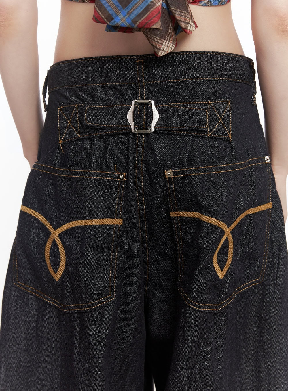Jessie Stitched Wide-Leg Jeans CY520 - Image 6