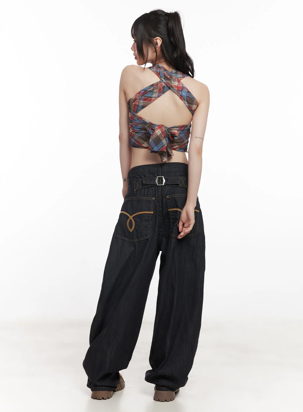 Jessie Stitched Wide-Leg Jeans CY520 - Image 8