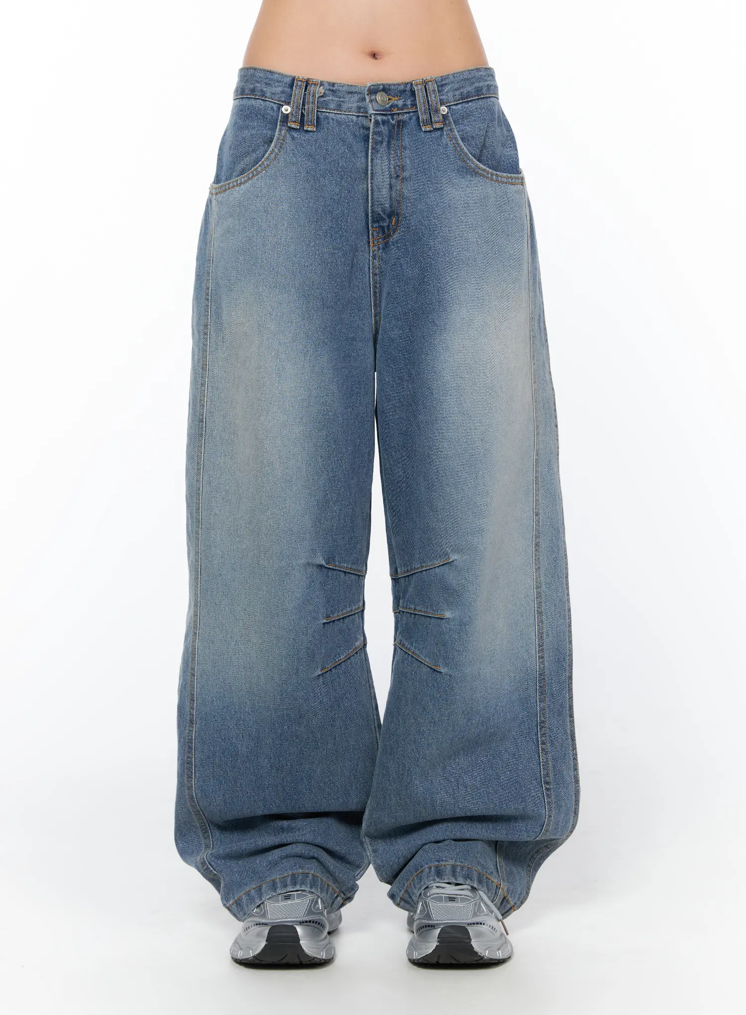 Jina Vintage Wash Wide Leg Jeans CA524 - Image 3
